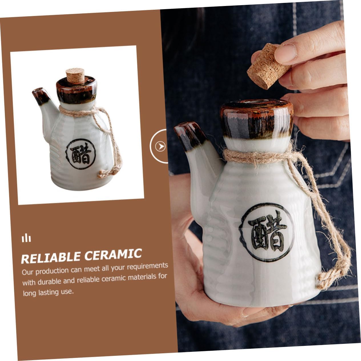 IMIKEYA Japanese Ceramic Soy Sauce Dispenser