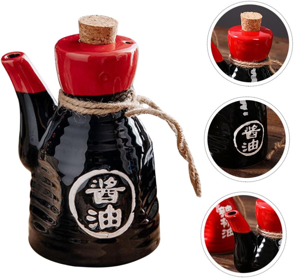 Japanese Style Ceramic Condiment Dispenser with Cork