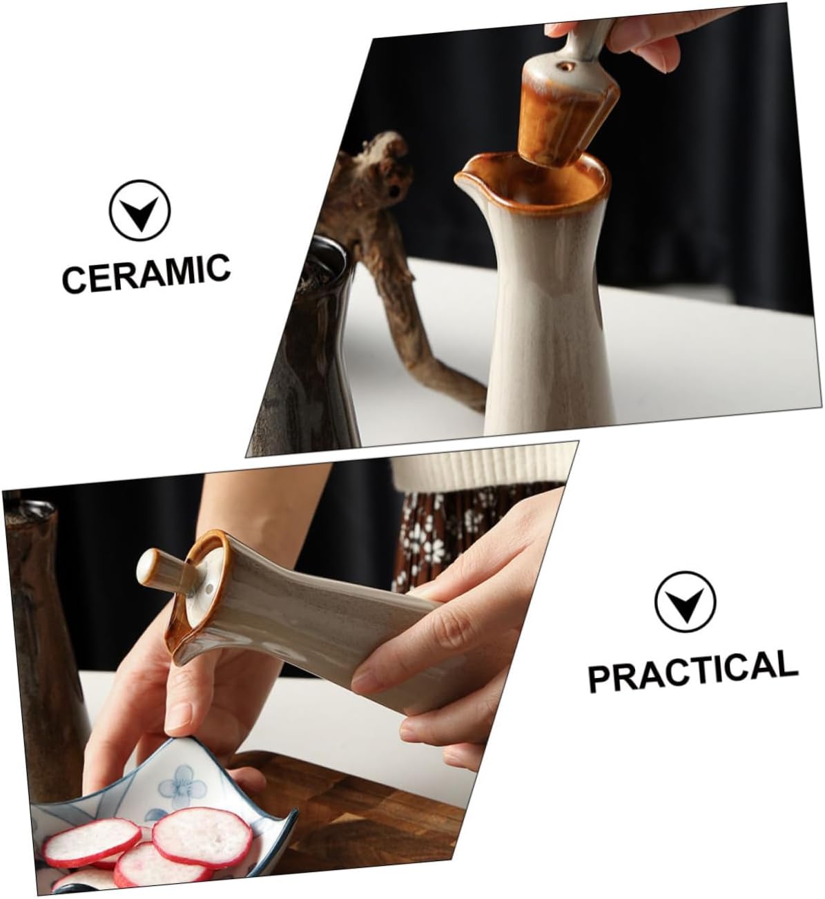Japanese Pottery Oil Bottle Dispenser