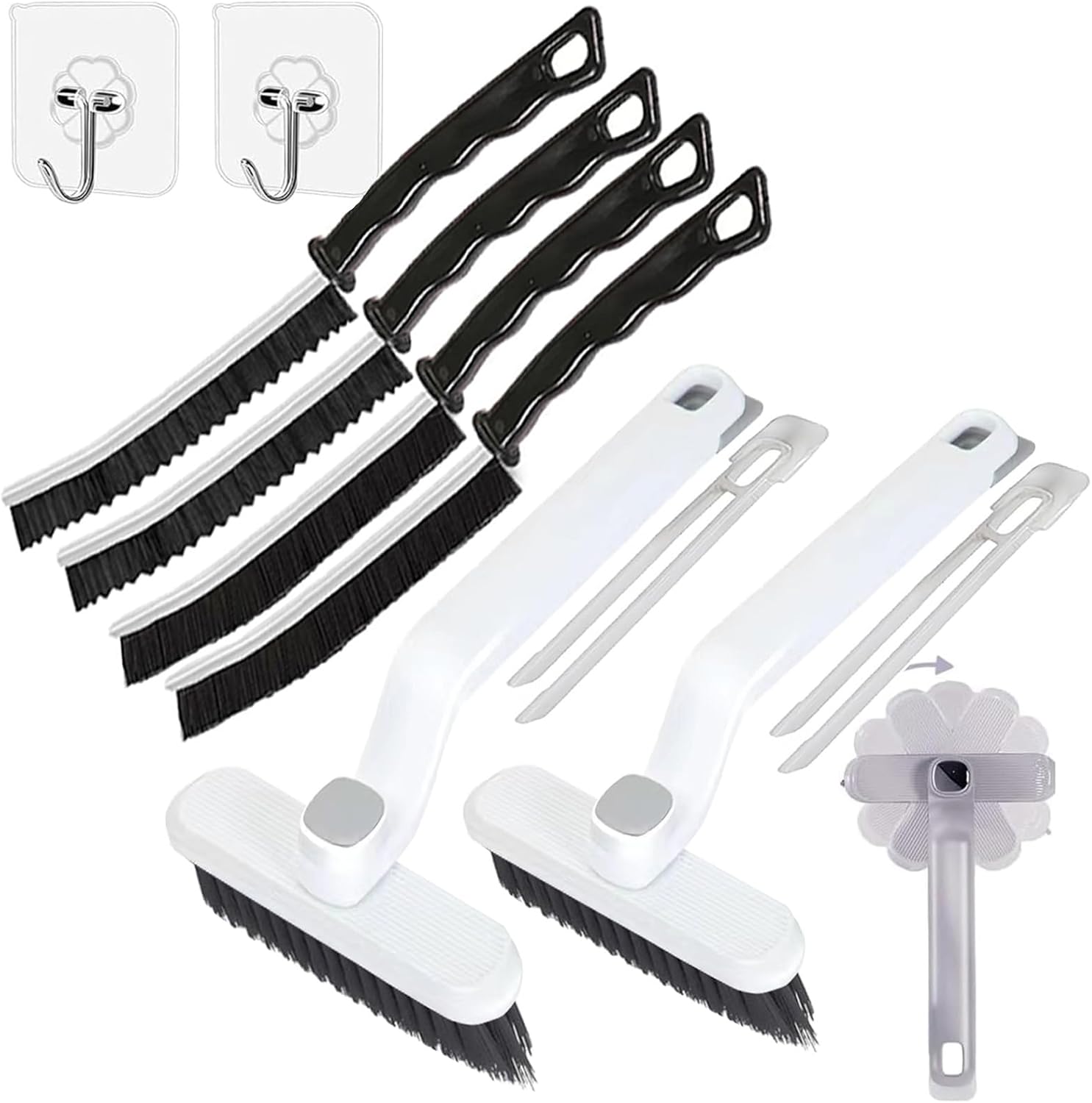 6PCS Hard Bristled Crevice Cleaning Brush Set for Kitchen and Bathroom