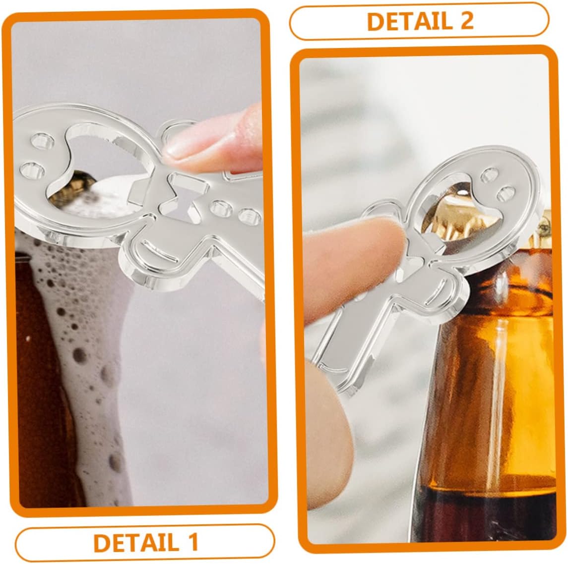 Cabilock 2pcs Zinc Alloy Bottle Opener Keychain