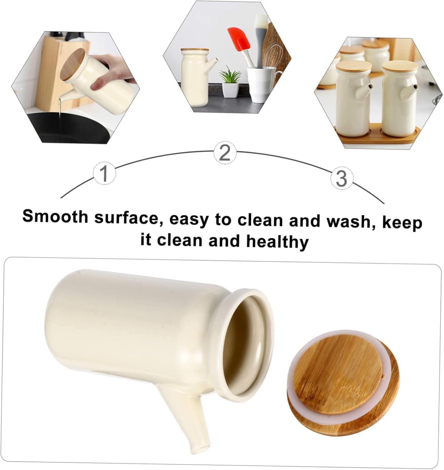 Ceramic Oil Dispenser forOliveVinegarSoy Sauce Easy to Clean