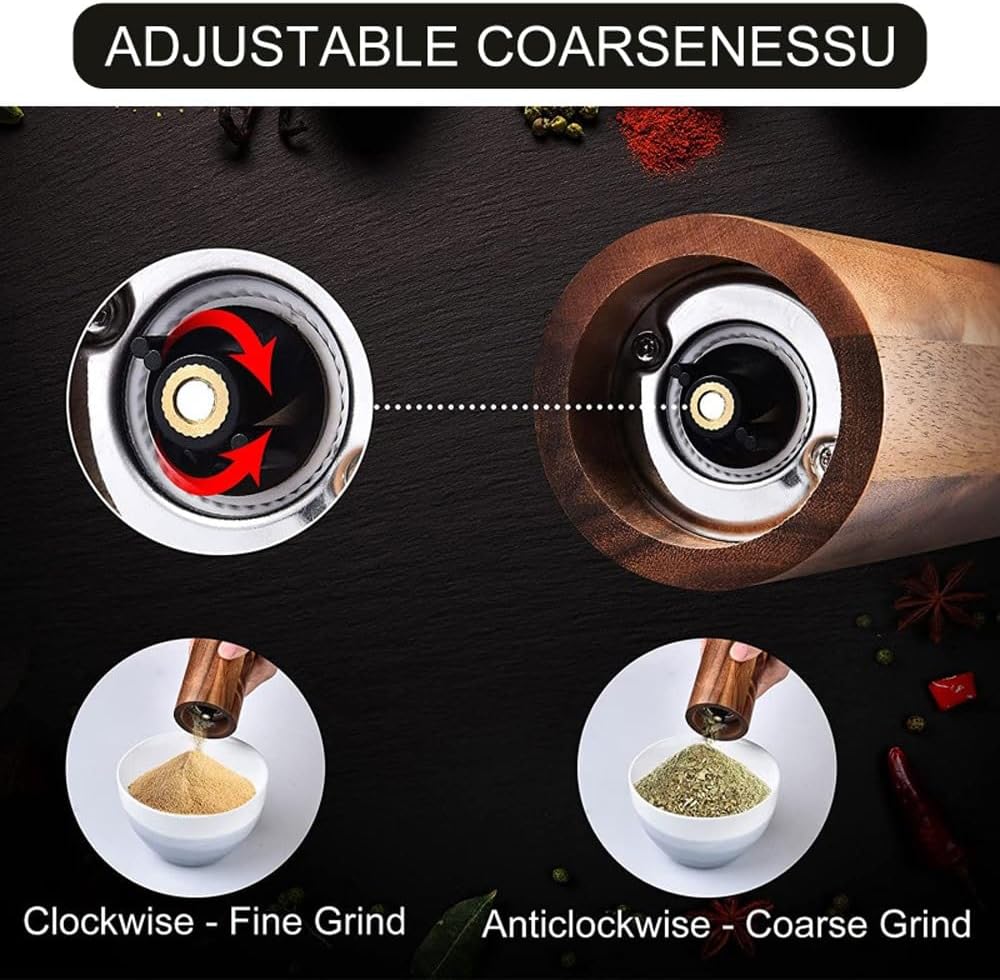 Elegant Manual Wooden Salt and Pepper Mill Set