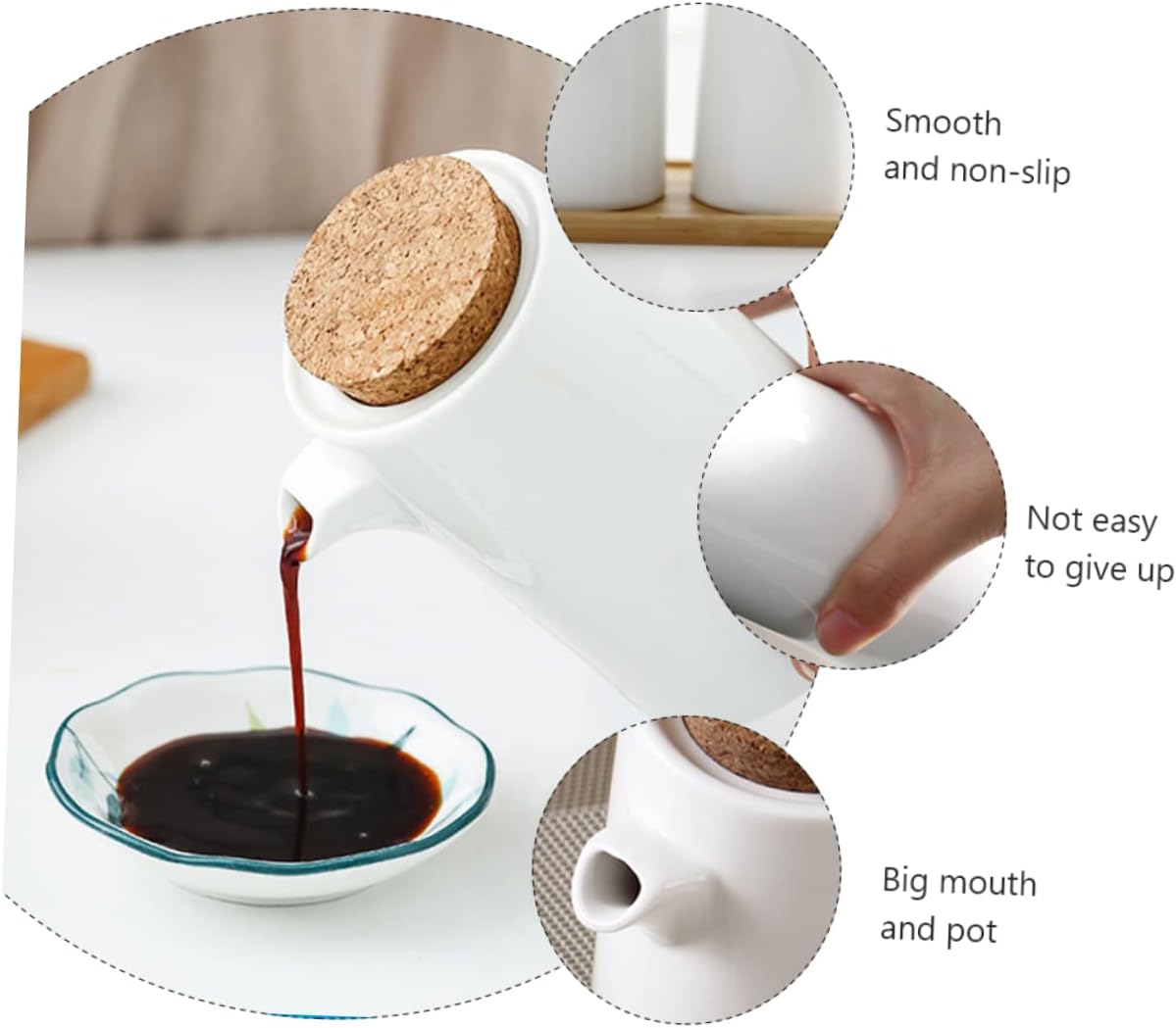 All-In-One Oil Dispenser Set Unique Kitchen Design with Ceramic Bamboo Construction