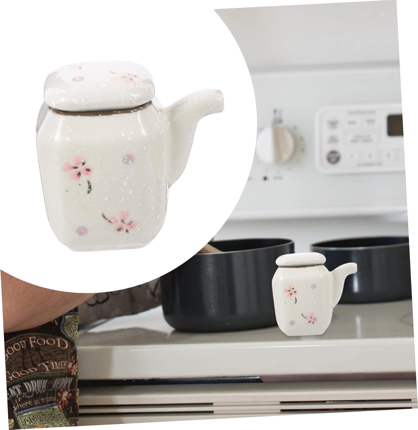 Zerodeko Ceramic Hand-Painted Soy Sauce Pot