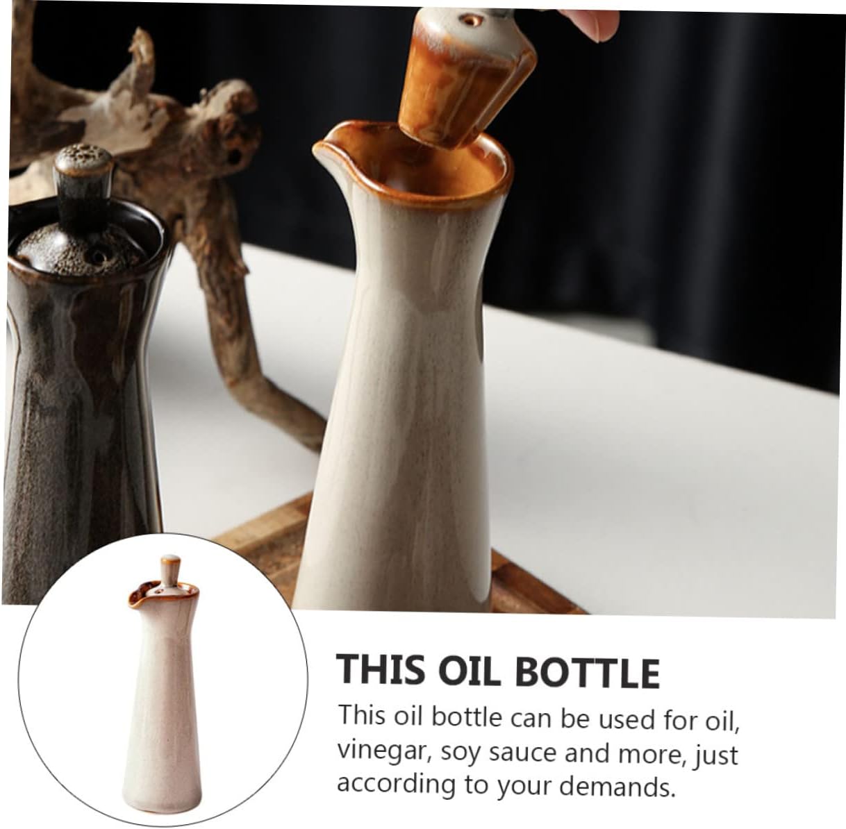 Japanese Pottery Oil Bottle Dispenser
