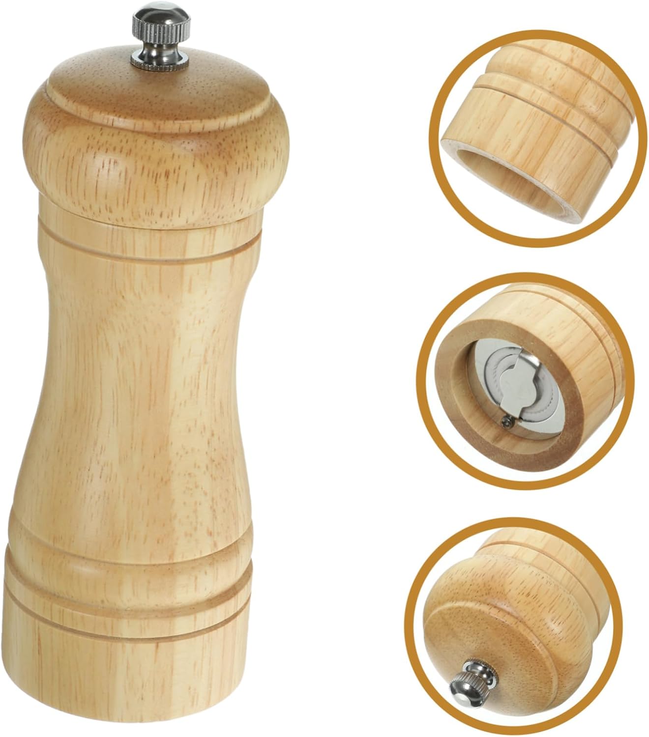 4-inch Manual Pepper Mill Set Salt Pepper Refillable