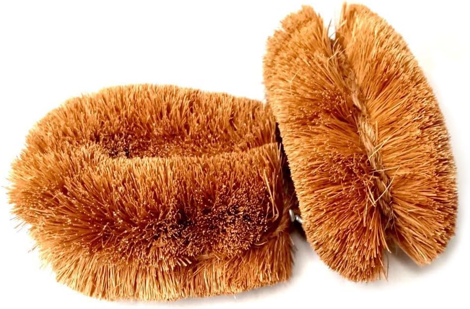 Handmade Eco-Tawashi brushes 4 pack Coconut Fiber Tawashi vegetable cleaning brushes