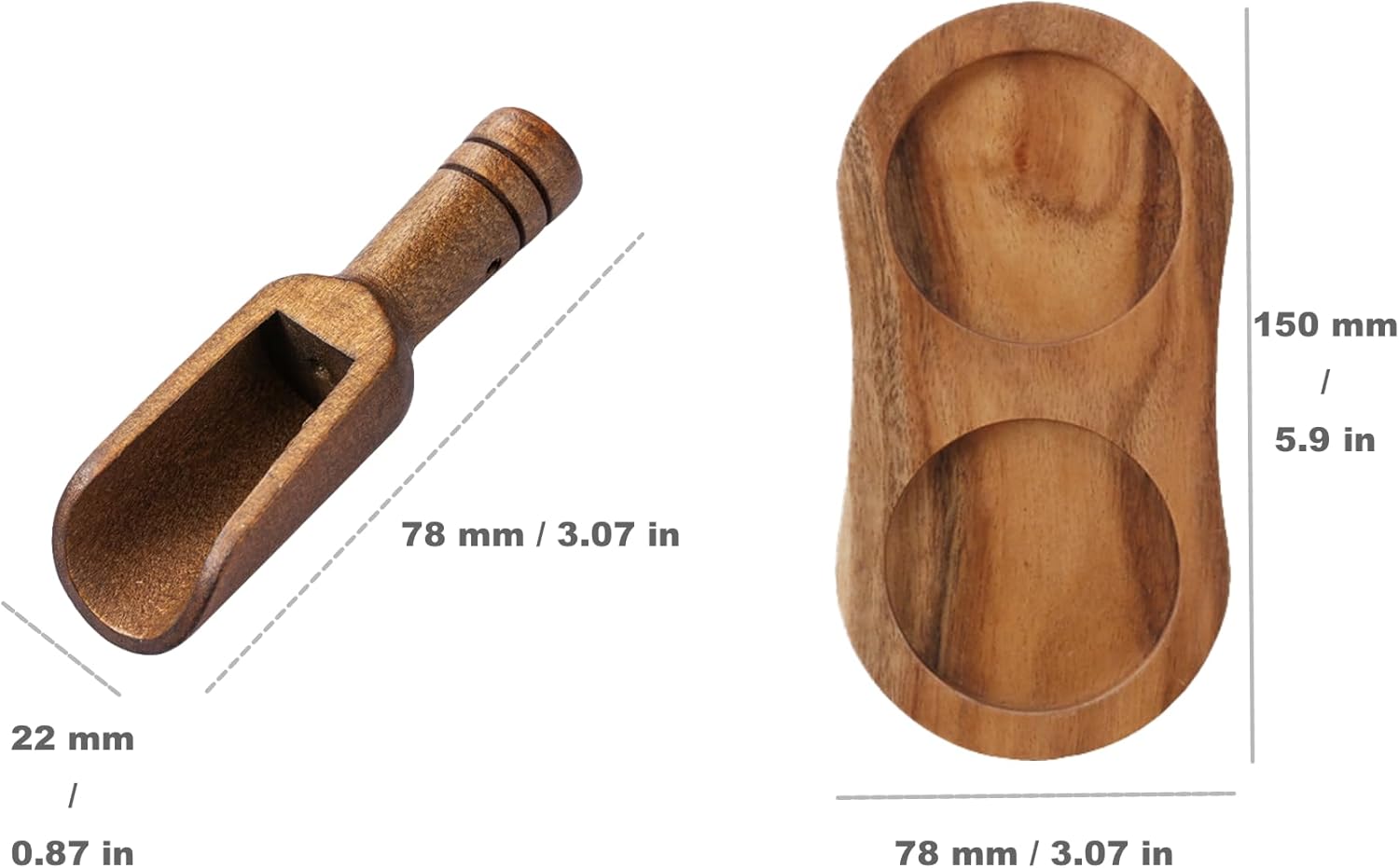 Genuine Acacia Wooden Salt Pepper Mill Set