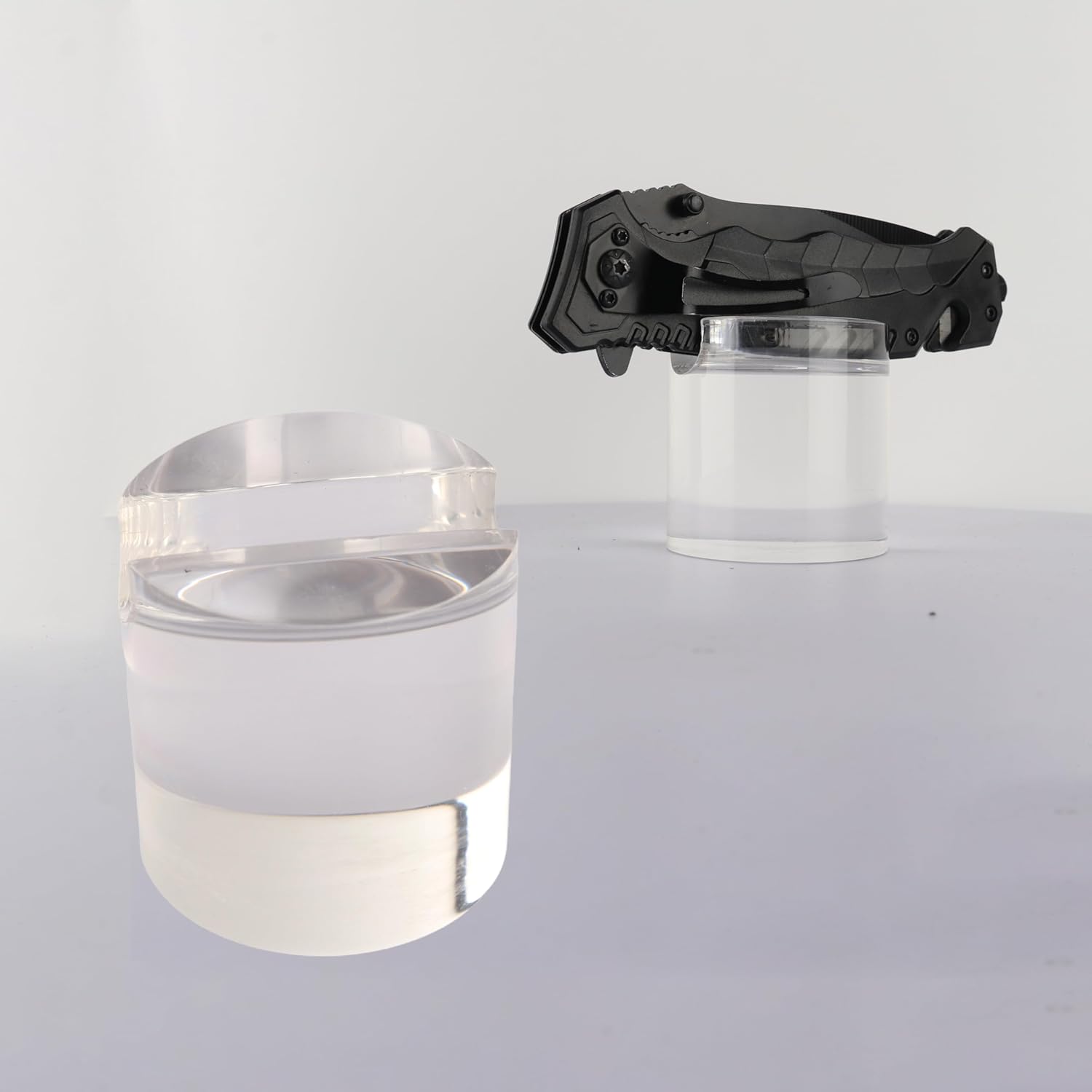 WLSANX Transparent Acrylic Knife Display Stand Fixed Single Pocket Holder - Durable Space-Saving