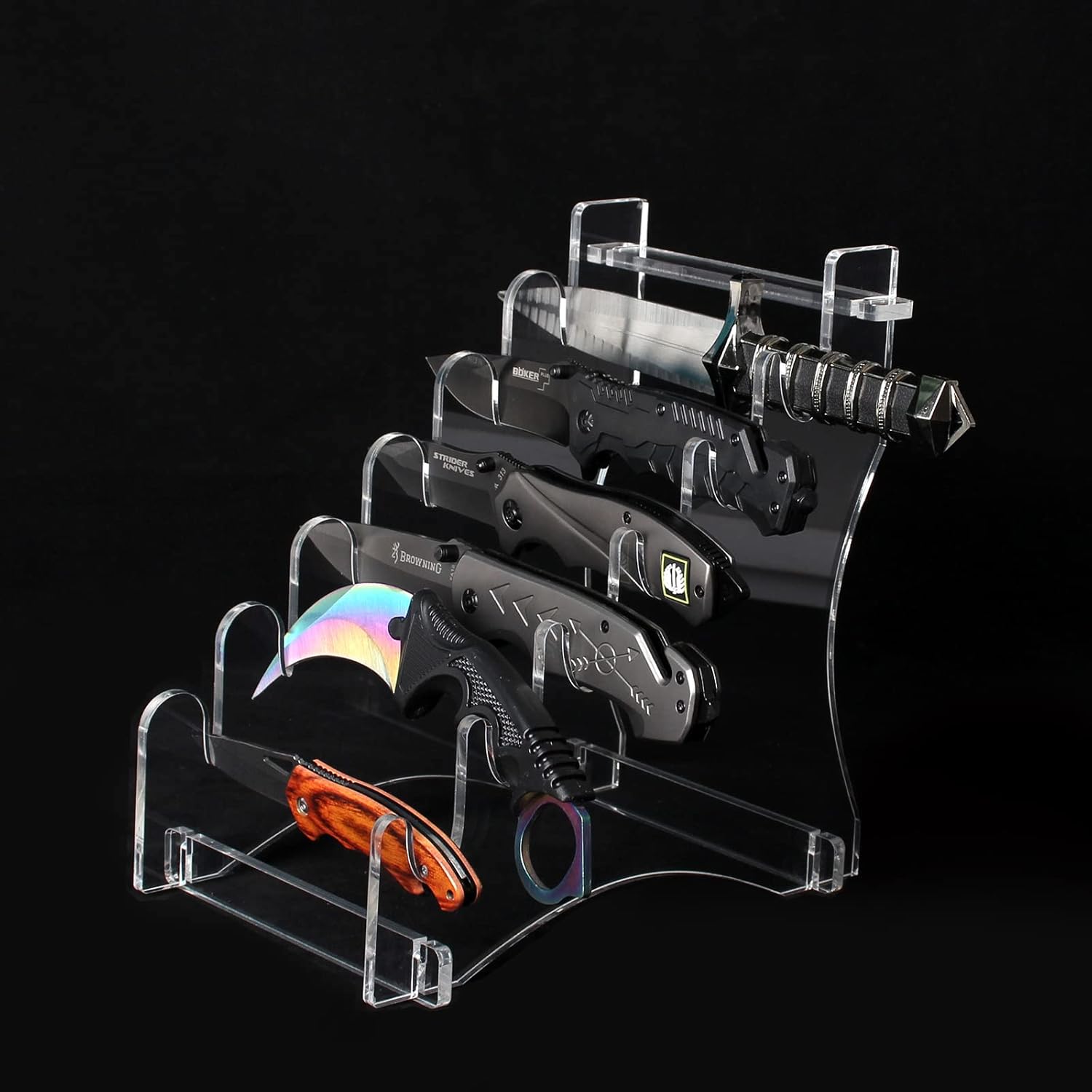 Dagger Stand - Transparent acrylic knife display case for 6 knives