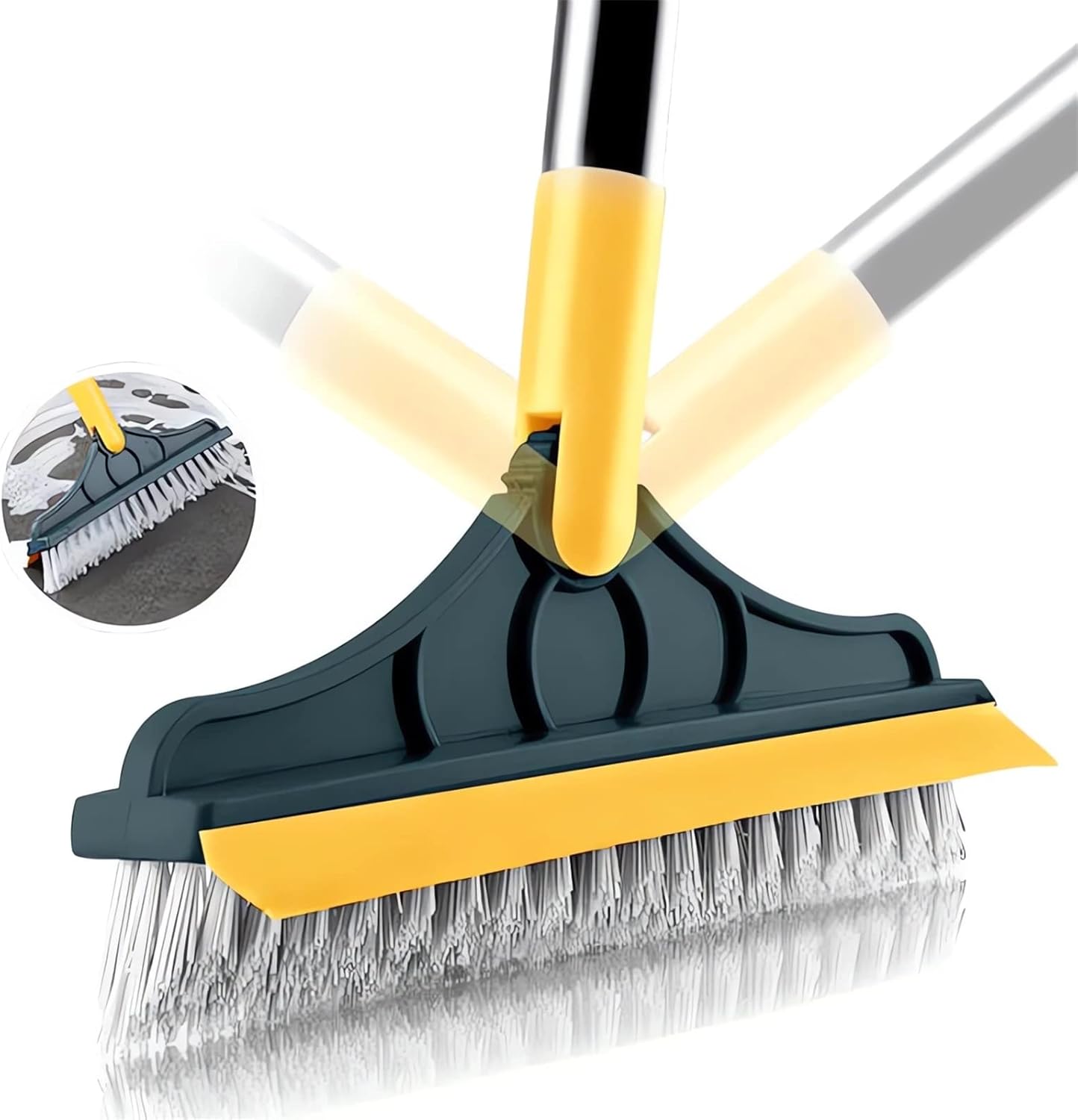 Webahow2 in 1 Floor Scrub Brush with Long Handle