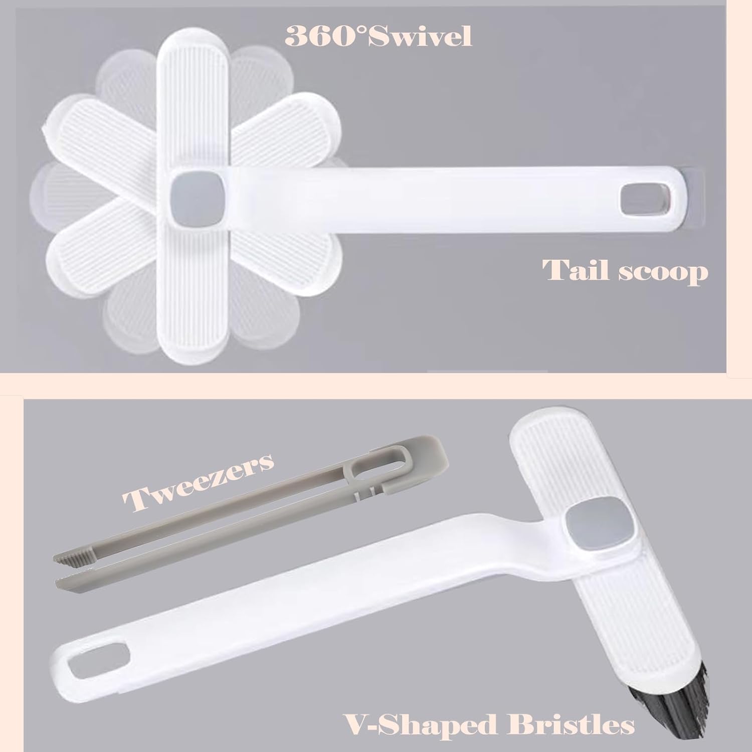 6PCS Hard Bristled Crevice Cleaning Brush Set for Kitchen and Bathroom