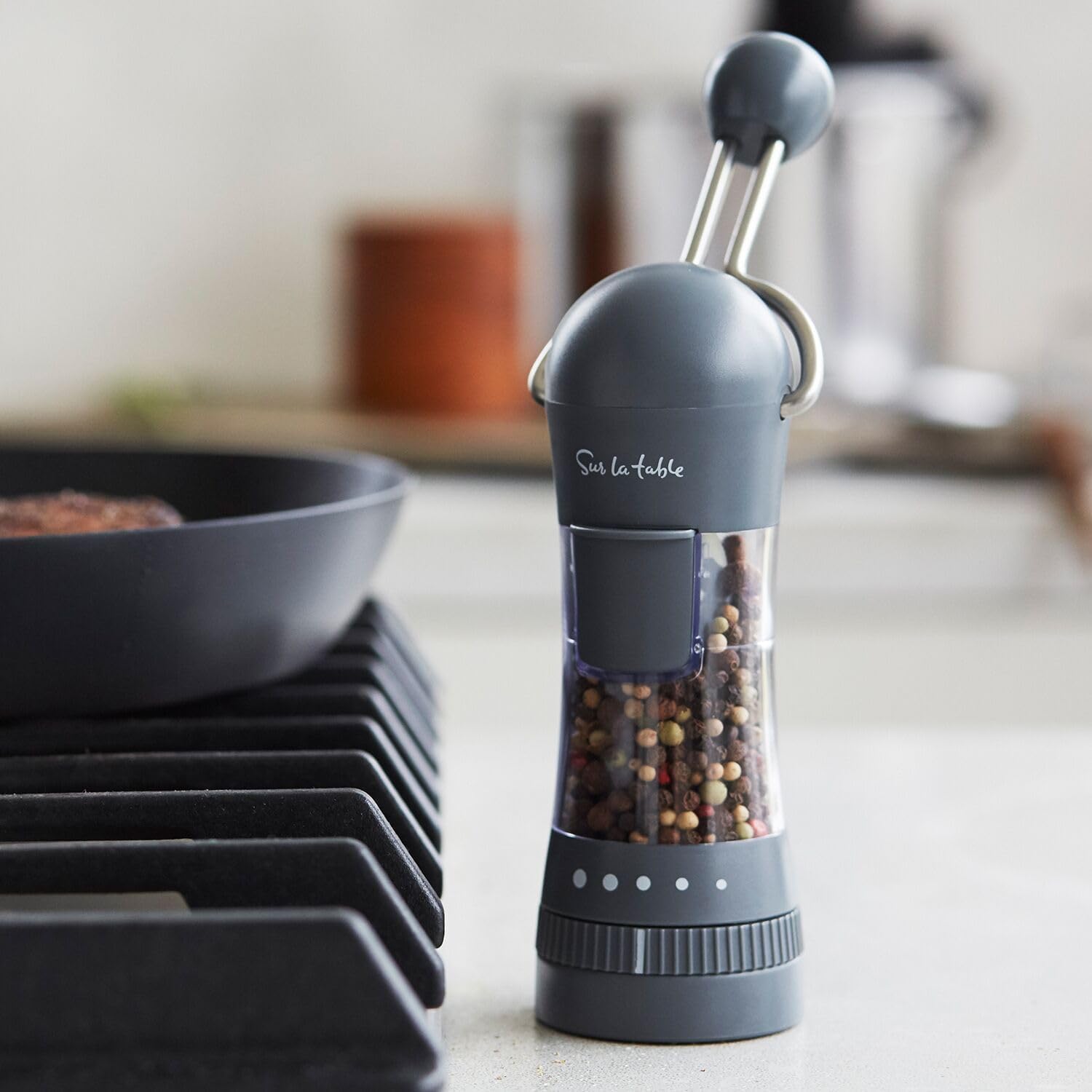 Sur La Table Spice Ratchet Mill Grinder with 5 Adjustable Settings