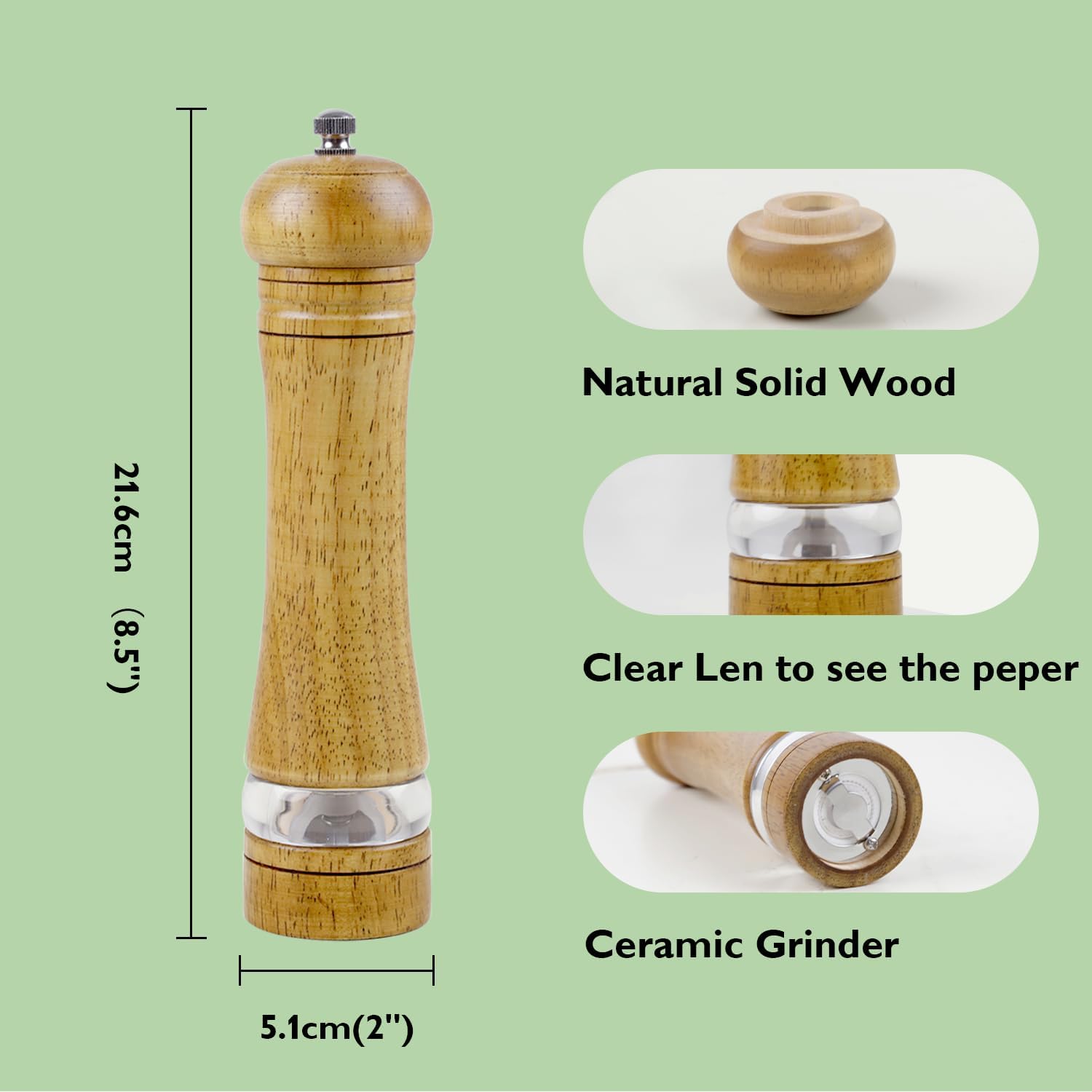 ManGotree 85-Inch Wooden Pepper Mill