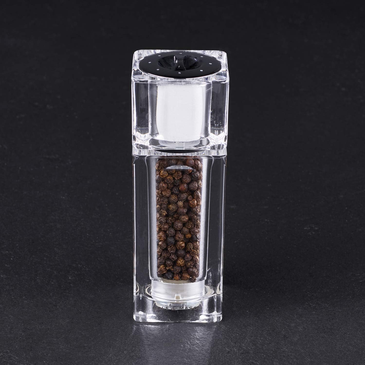 Cole Mason Precision Cube Clear Salt Shaker Pepper Mill 145mm