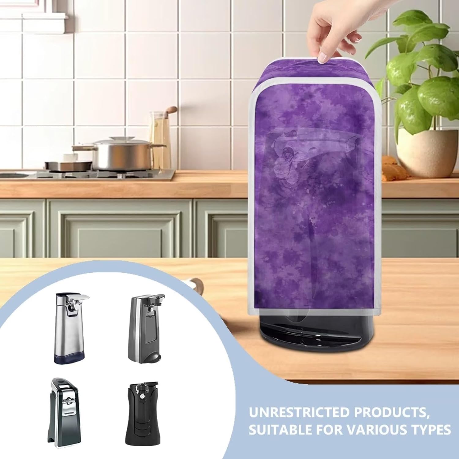 Purple Tie-Dye Can Opener Cover