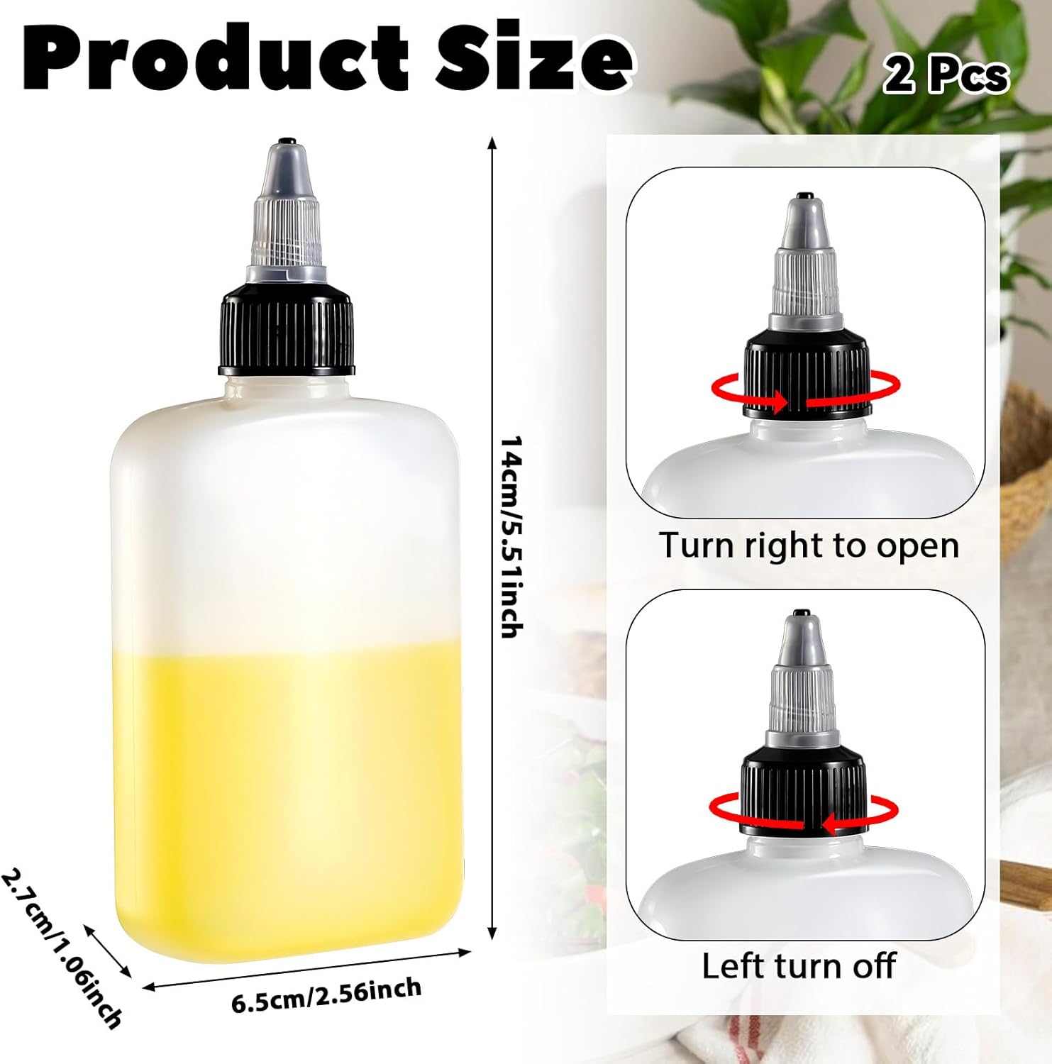 KALIONE Oil Dispenser Bottle for Camping 4oz Squeeze Condiment Bottles