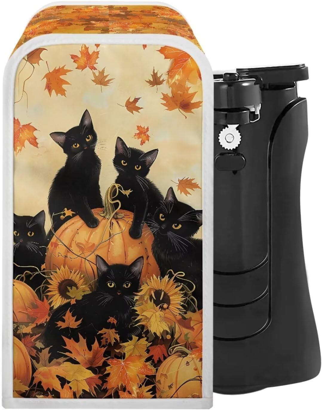 Stylish Black Cats Can Opener Cover