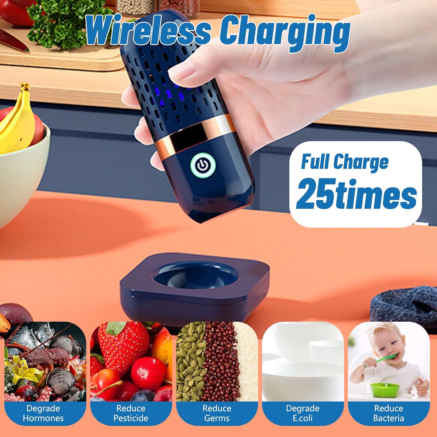 3000mAh Veggie Cleaner with OH-ion Purification Technology