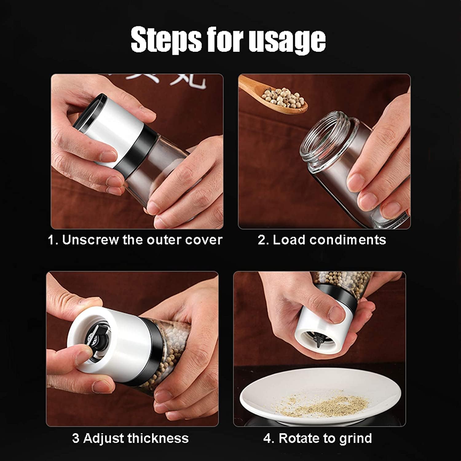 Refillable Pepper Mill Set