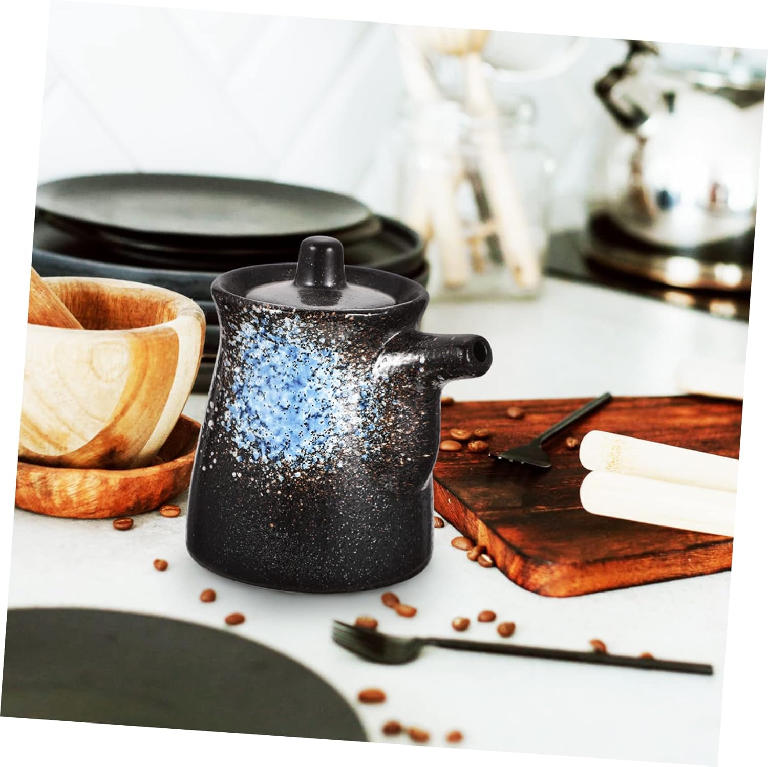 PRETYZOOM4-Piece Imperial Chinese Cookware Set with Oil Vinegar Dispensers