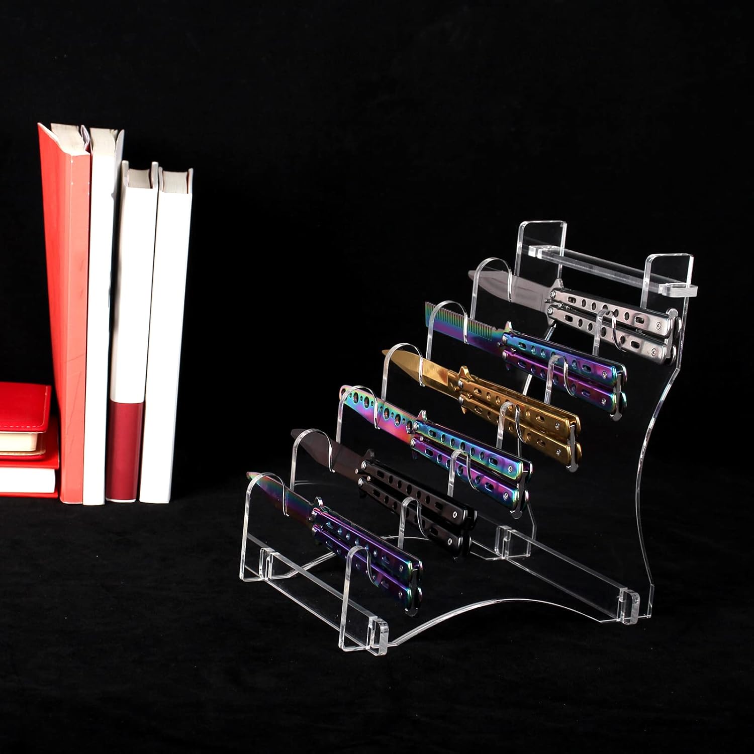 Dagger Stand - Transparent acrylic knife display case for 6 knives