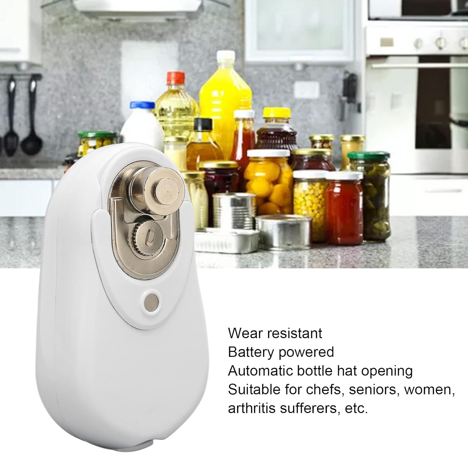 EASY-TO-USE BATTERY-POWERED CAN OPENER
