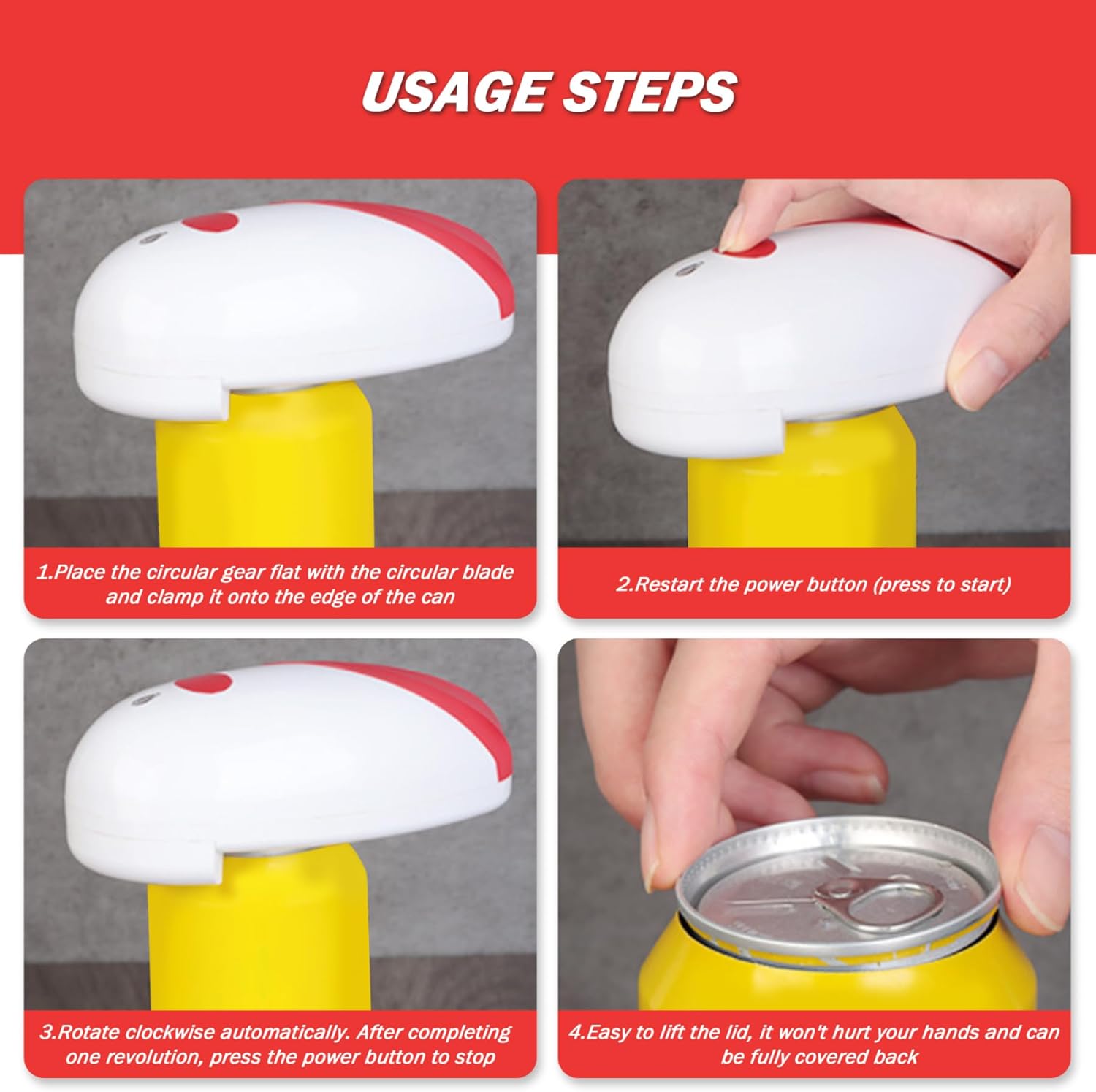 Electric Can Opener Hands-Free for Any Size Can