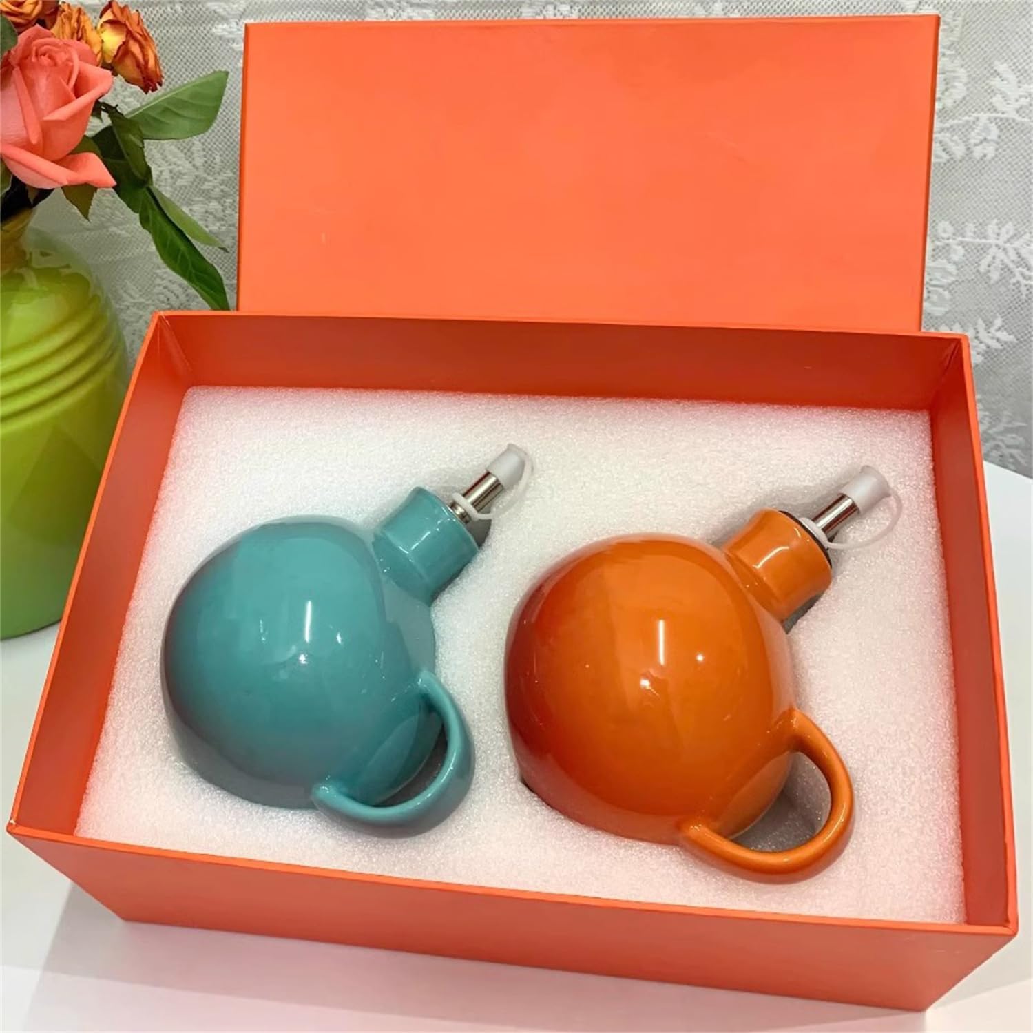 4-in-1 Ceramic Oil Vinegar Dispenser Set