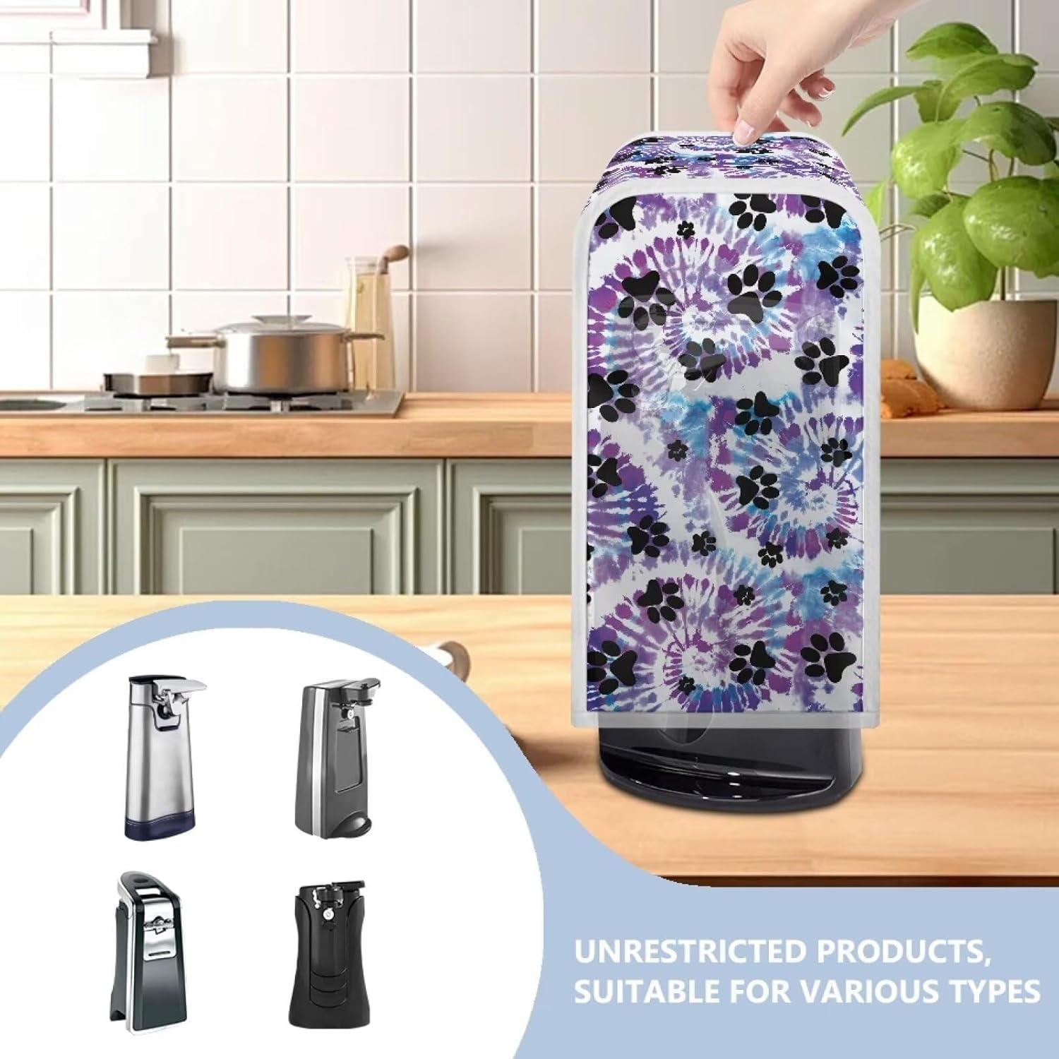 Tie Dye Paw Electric Can Opener Cover