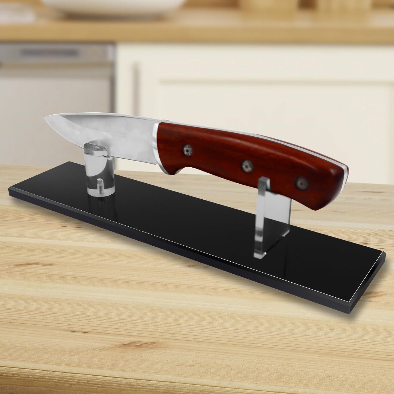 Two-Piece Acrylic Knife Holder Display Stand Set