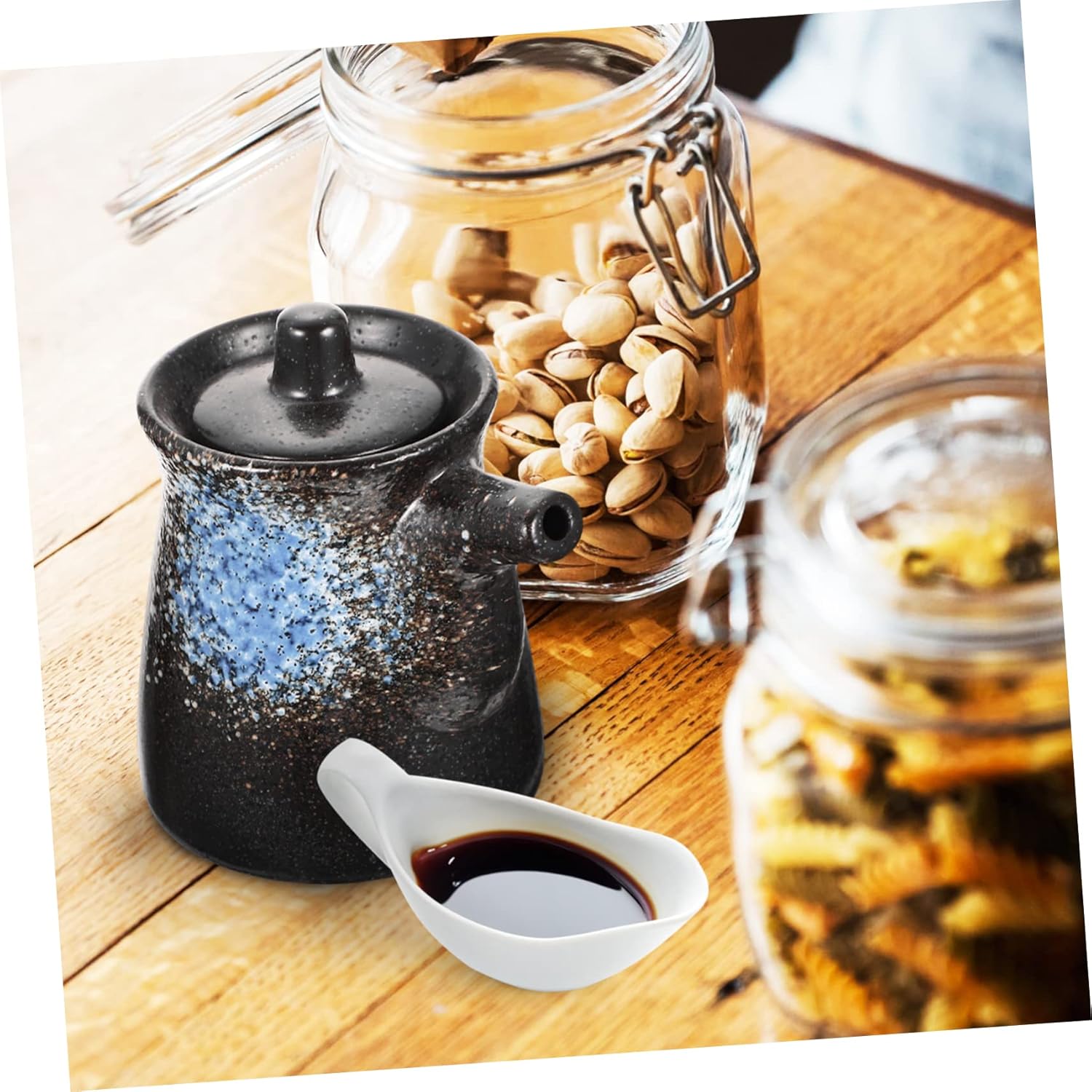 PRETYZOOM4-Piece Imperial Chinese Cookware Set with Oil Vinegar Dispensers