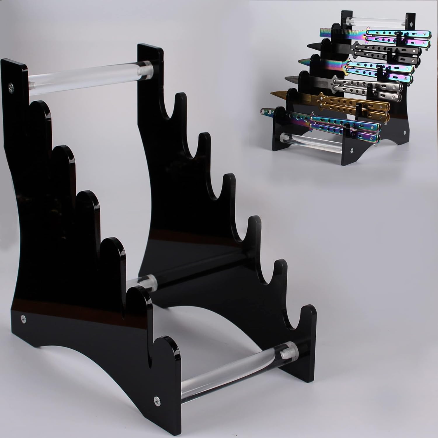Premium Acrylic Knife Display Stand for Home or Office