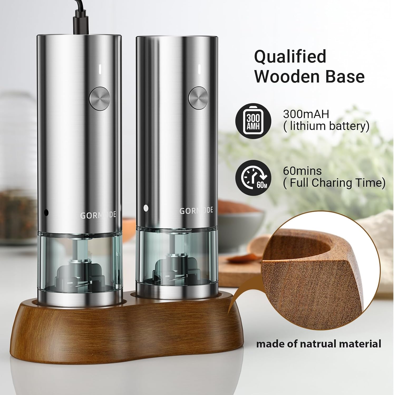 Versatile Salt Pepper Grinder Set