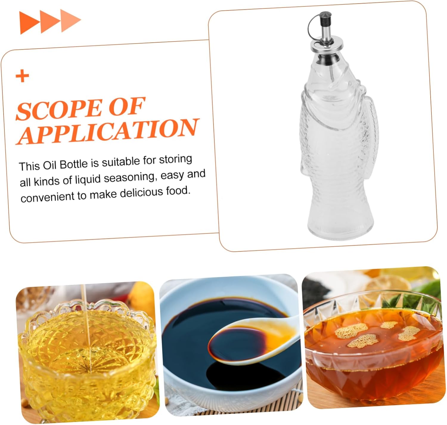 BRIGHTFUFU Transparent Oil Dispenser Fish Shape