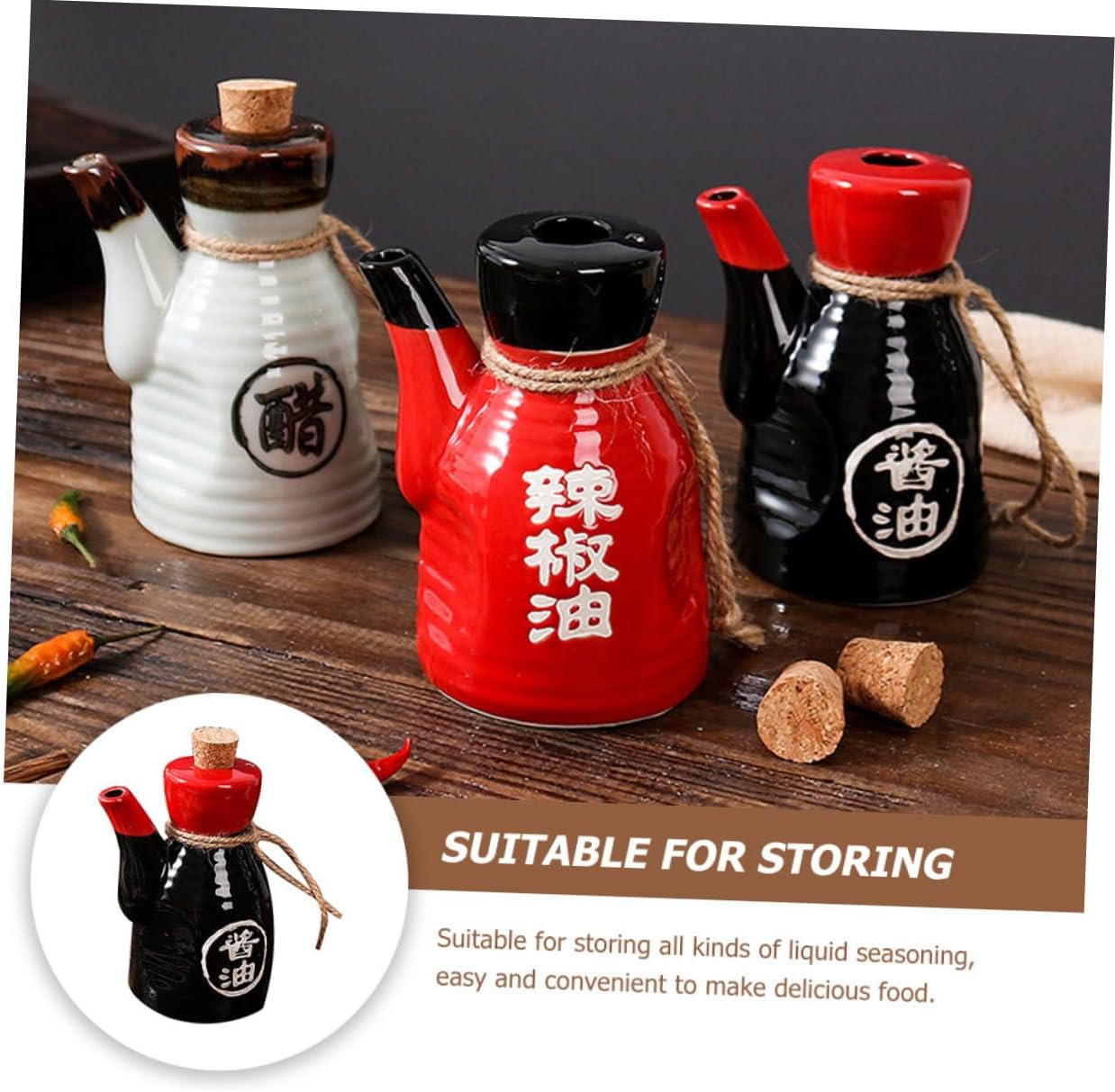 Soy Sauce Surrounds Heart - 200ml Ceramic Condiment Dispenser