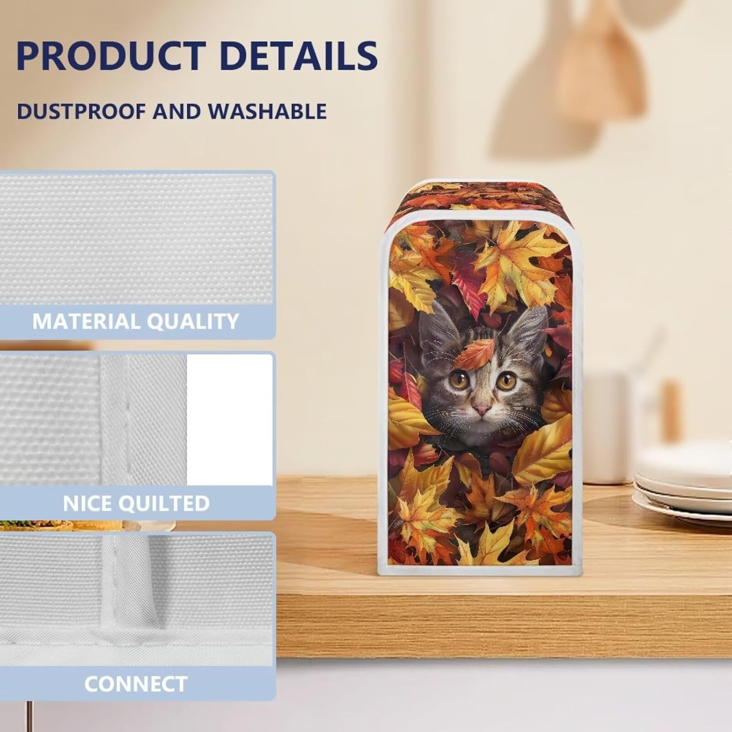 Goronwyfloyd Maple Leaf and Cat Dust Cover for Can Opener