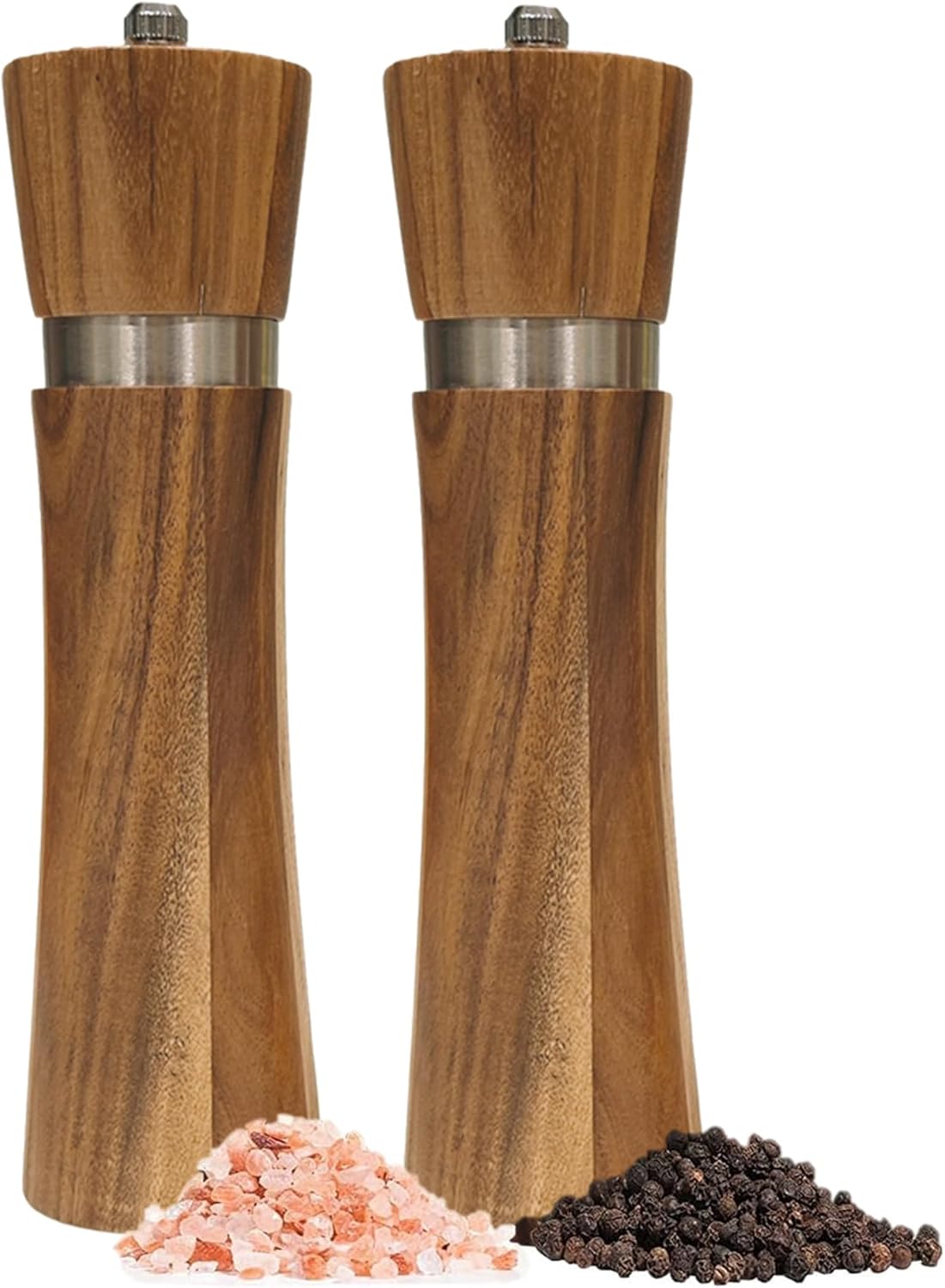 Premium Wooden Salt and Pepper Grinder Set