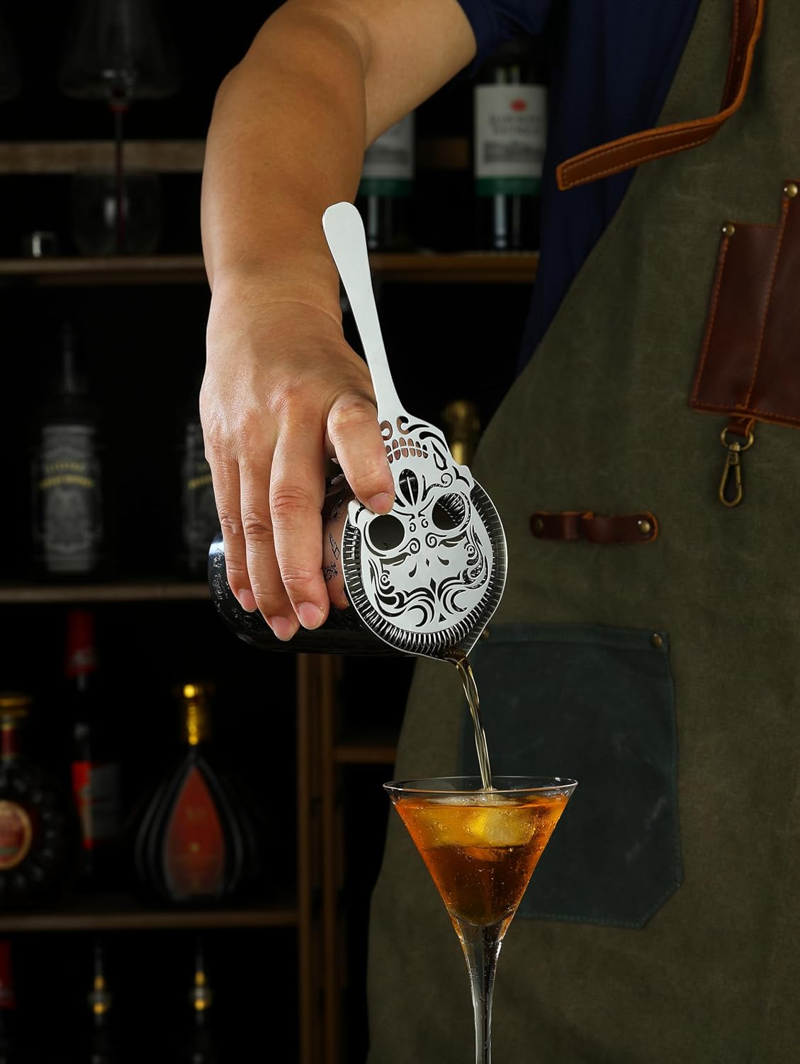 Cocktail Geek Skull Strainer