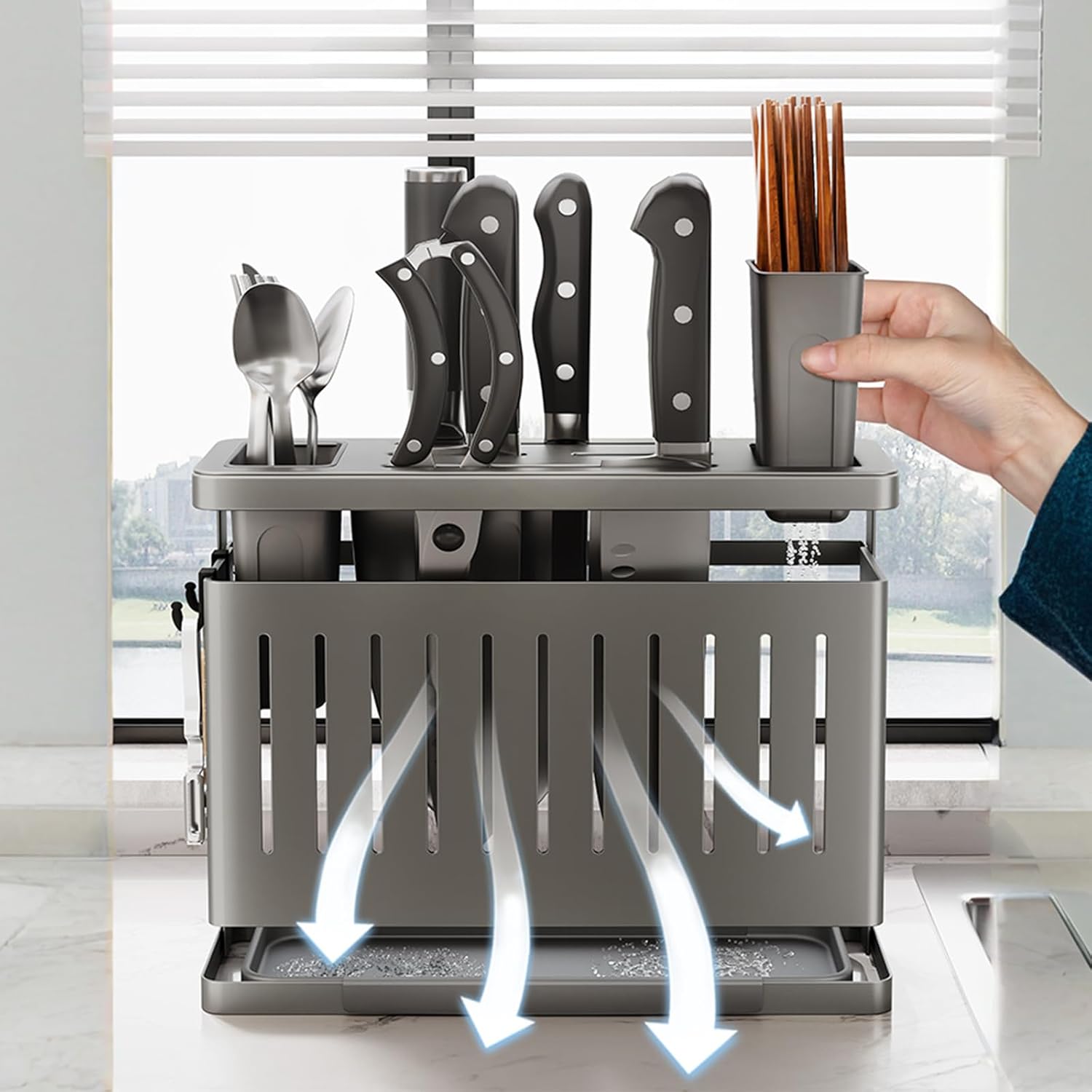 Wall-Mounted Knife Block Holder