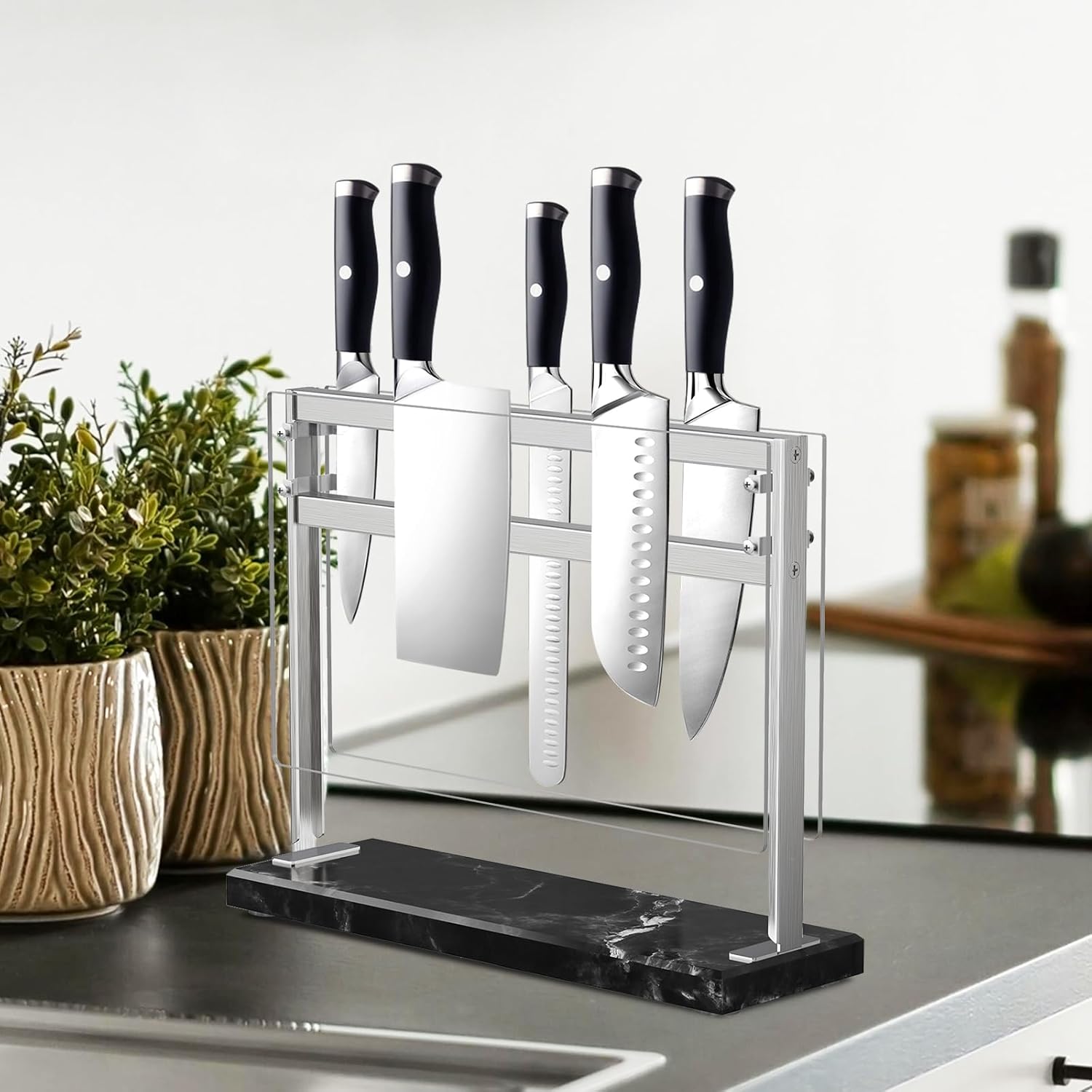 Elegant Magnetic Knife Holder for Kitchen Counter Top