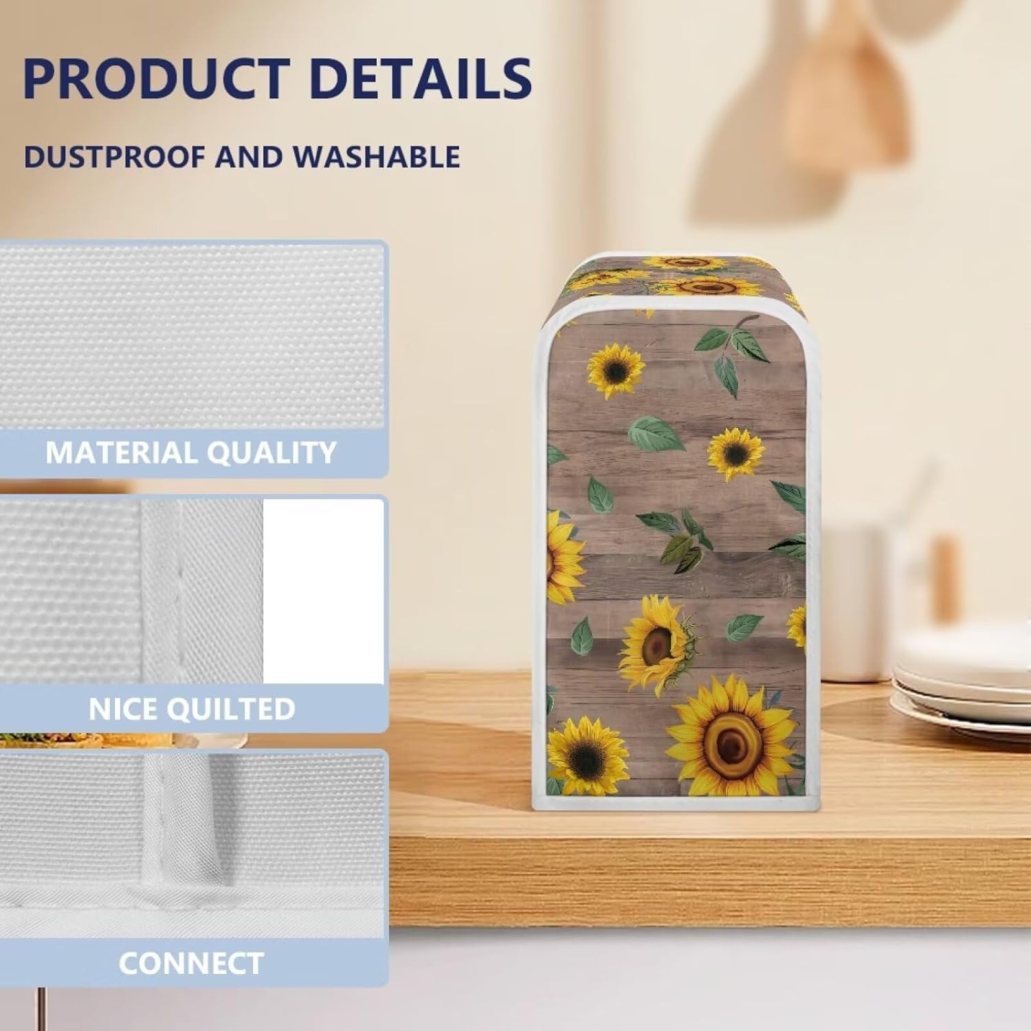 Wooden Sunflower Can Opener Cover for Home Kitchen