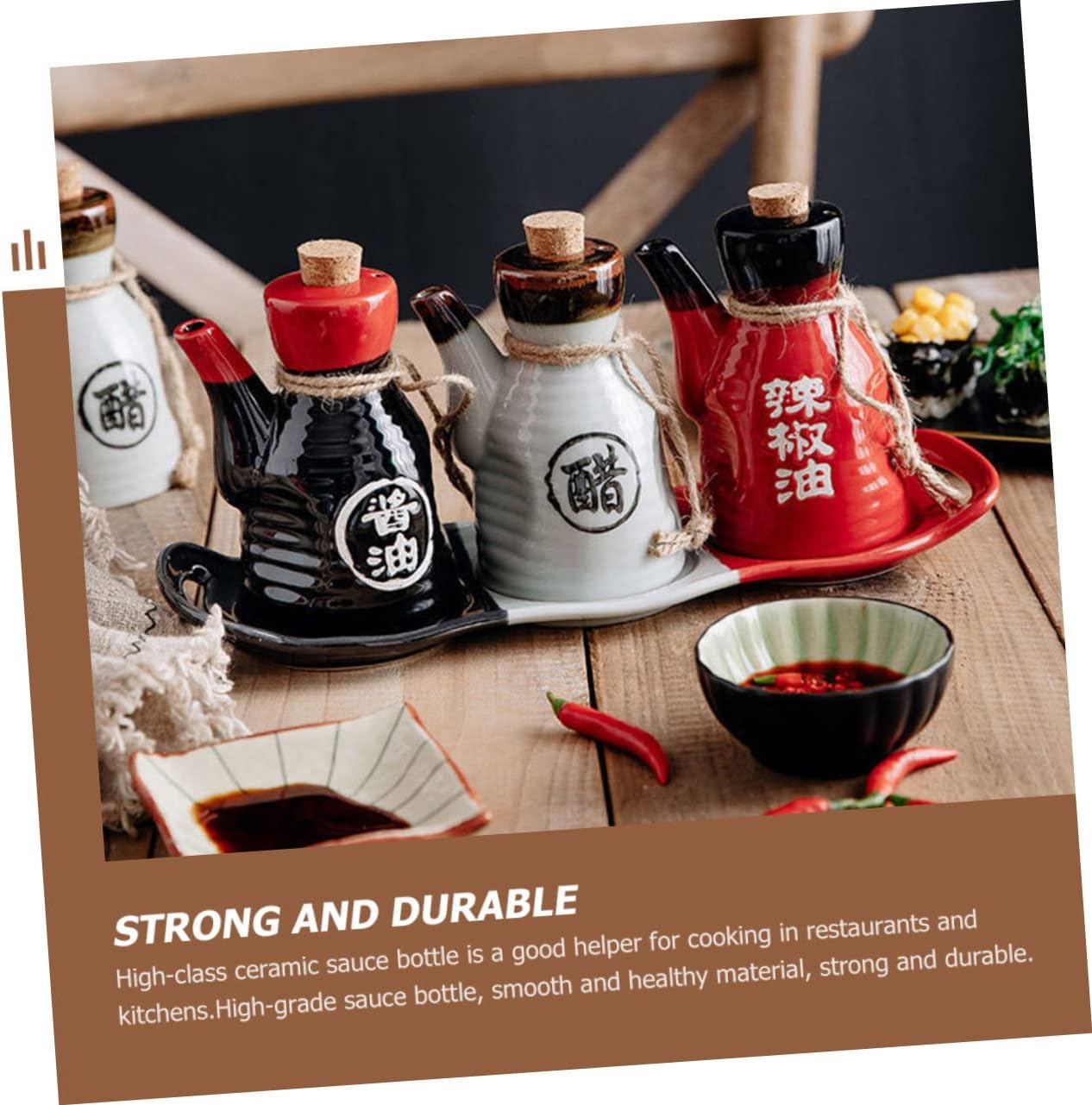 Japanese Design 200ml Ceramic Condiment Bottle