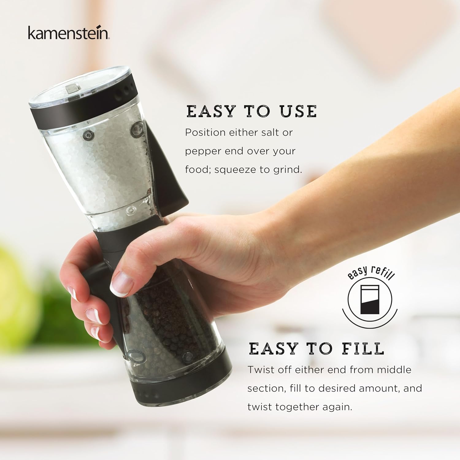 Kamenstein Dual Salt Pepper Grinder Perfect for Your Kitchens