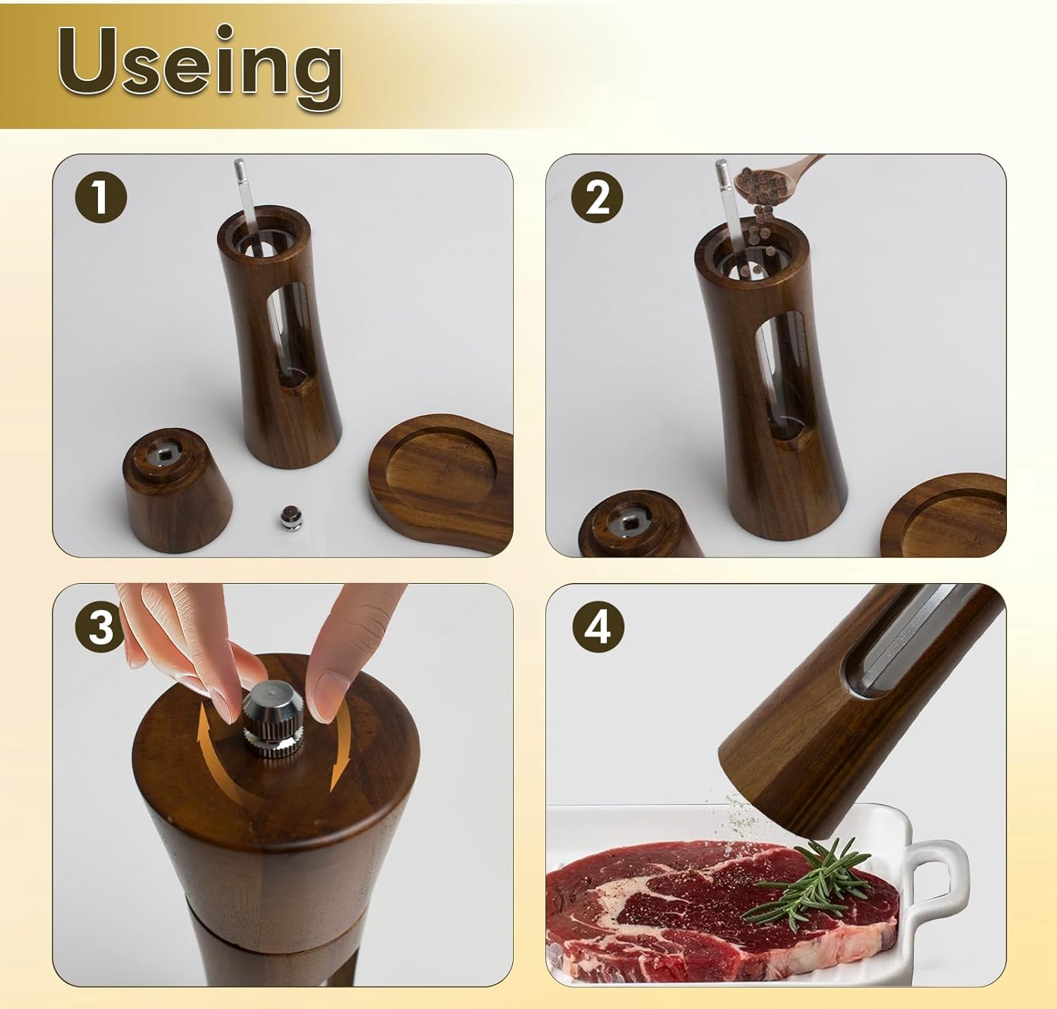 Discover the perfect blend with our premium manual salt and pepper grinder set