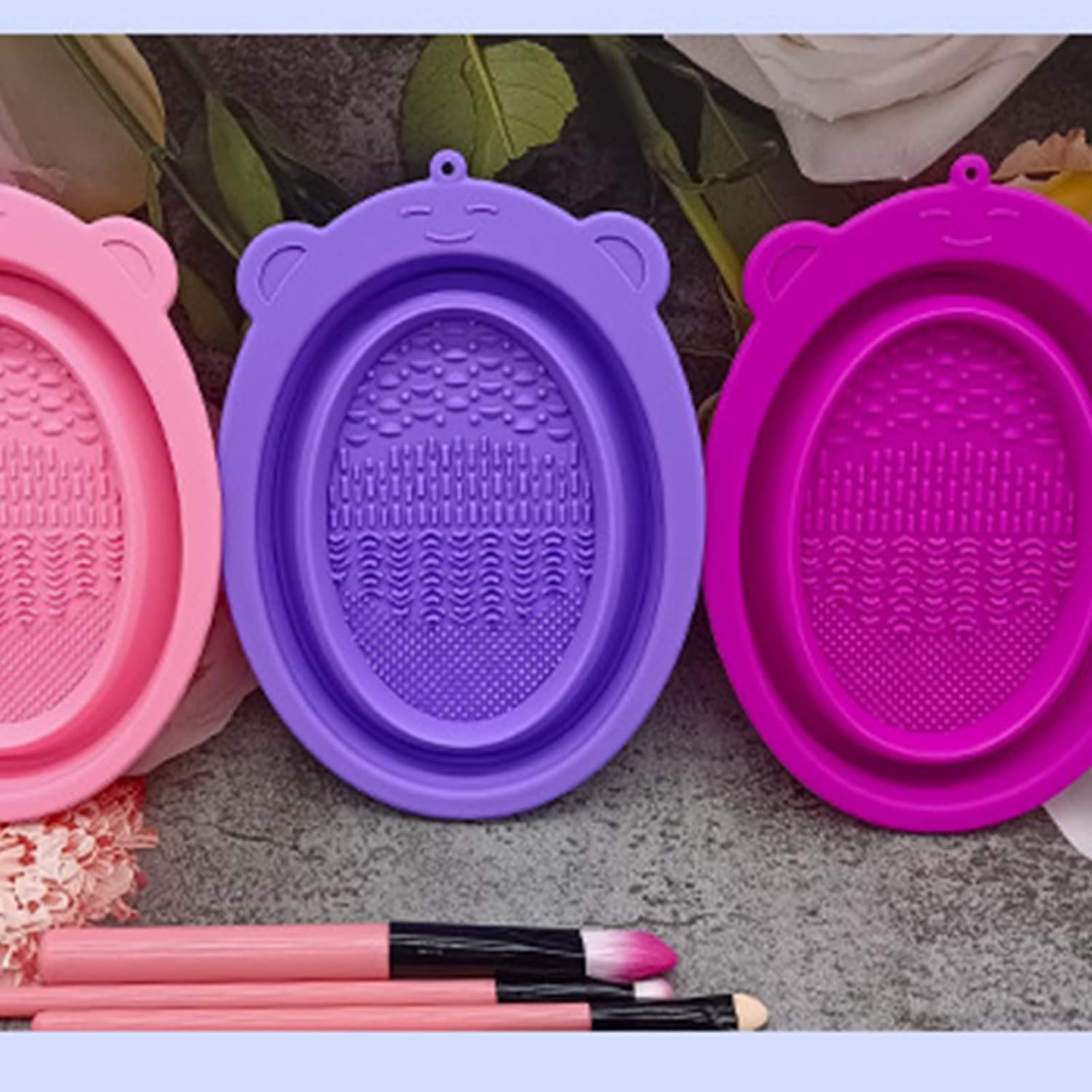 Multifunctional Brush Cleaning Cup Mat Bowl Travel Errors Mat Gift Pink