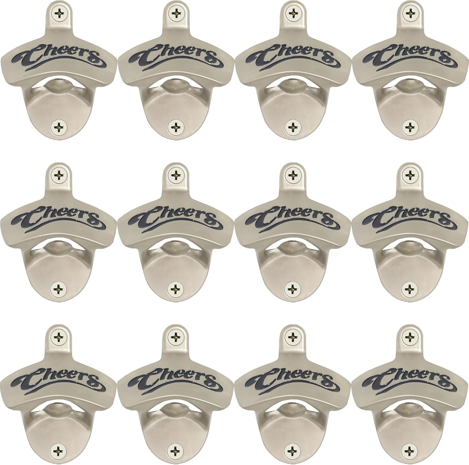 Sturdy Stainless Steel 12-Piece Set Wall-Mounted Bottle Opener