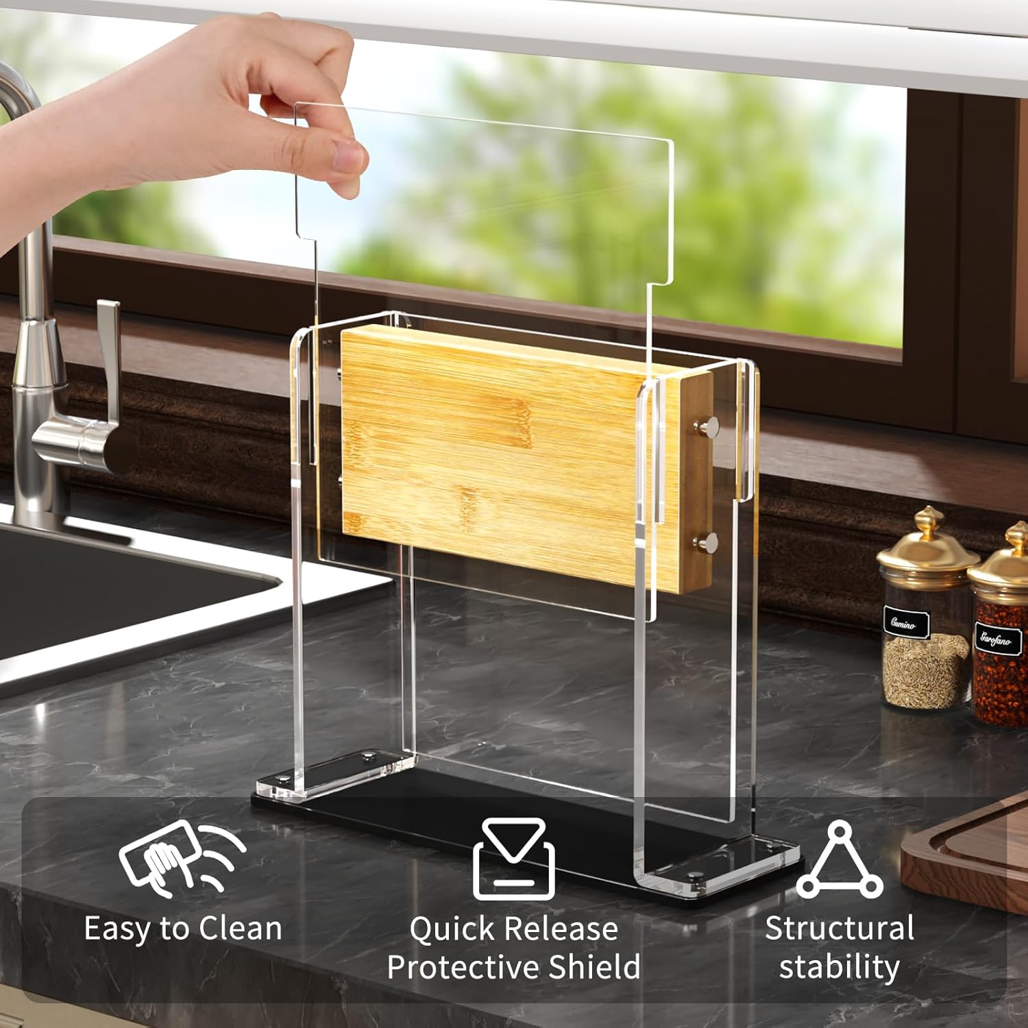 NPPLUS Magnetic Knife Block Holder with 2-Sided Magnets for Kitchen Organization