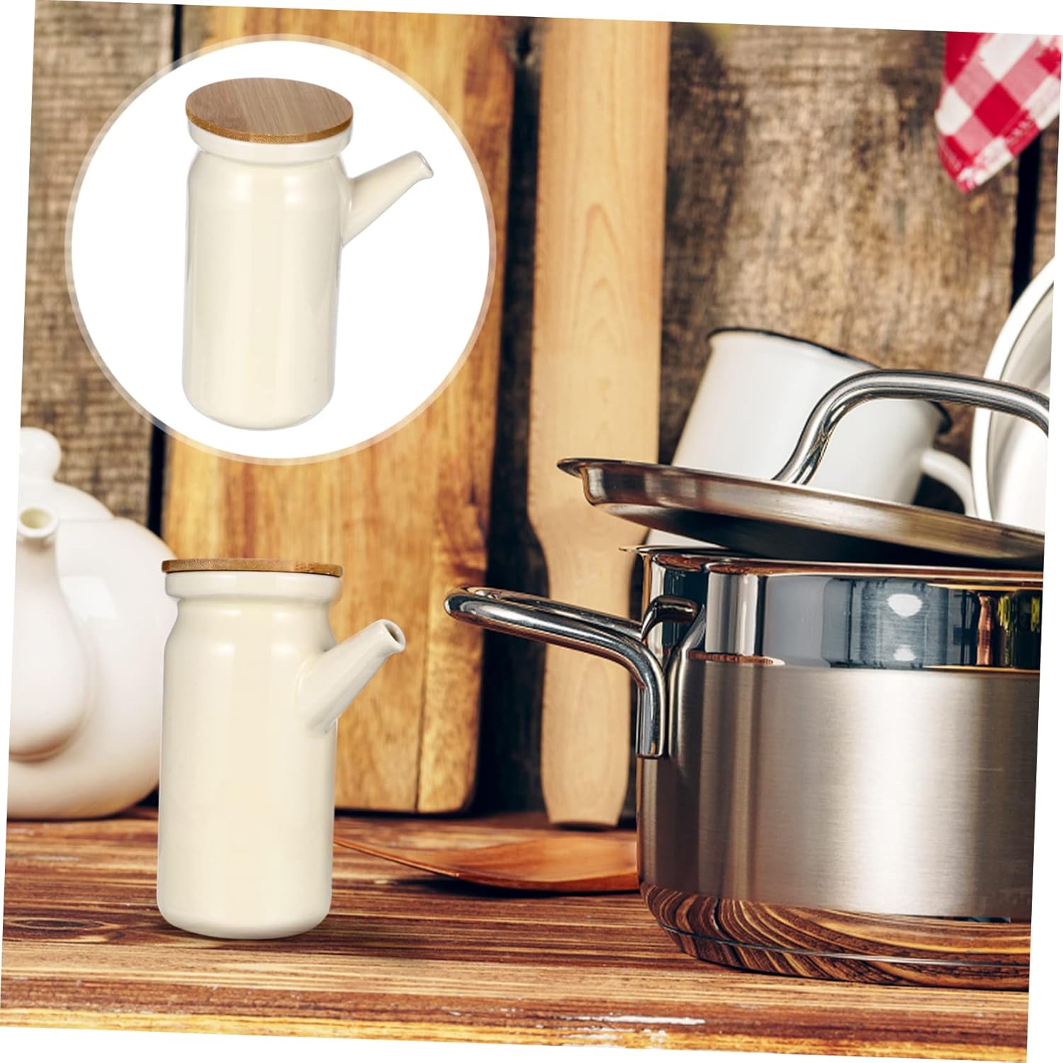 Ceramic Oil Dispenser forOliveVinegarSoy Sauce Easy to Clean
